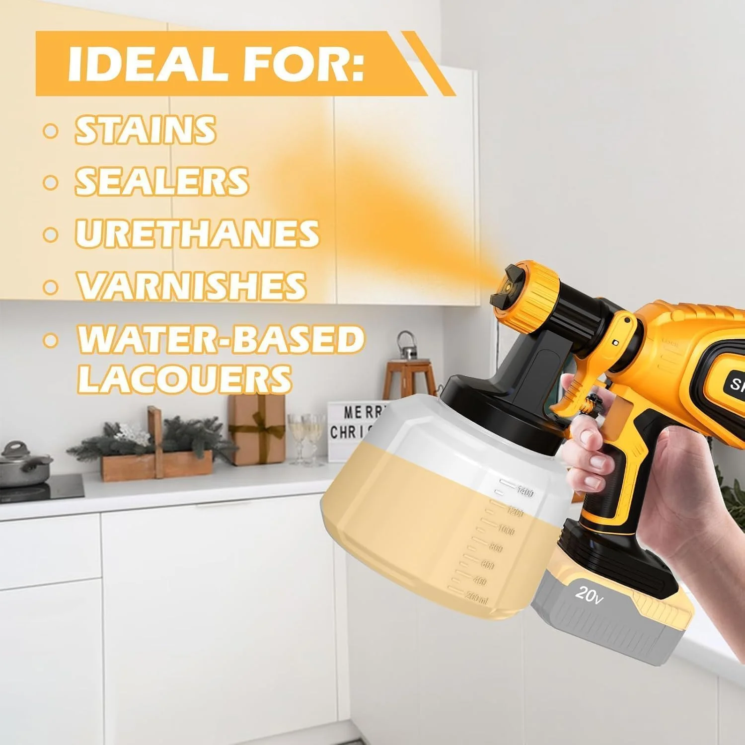 پیستوله رنگ پاش شارژی مناسب باتری 20 ولت Dewalt، تفنگ رنگ پاش برقی با ظرفیت بالا، تمیز کردن آسان برای رنگ آمیزی خانه، زرد (باتری شامل نمی شود) پیستوله رنگ پاش شارژی مناسب باتری 20 ولت Dewalt، تفنگ رنگ پاش برقی با ظرفیت بالا، تمیز کردن آسان برای رنگ آمیزی خانه، زرد (باتری شامل نمی شود)