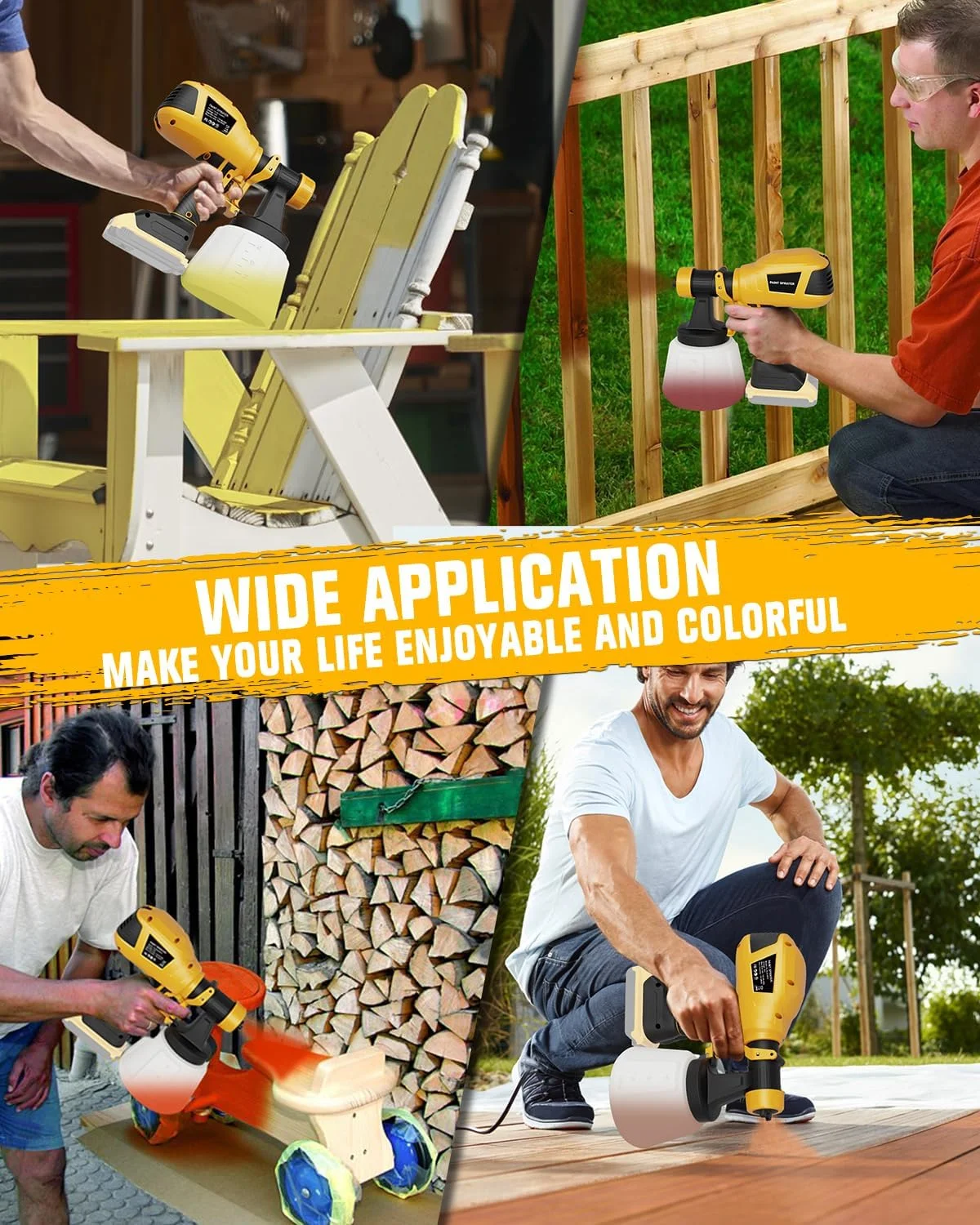 دستگاه رنگ پاش شارژی سازگار با باتری 20 ولت Dewalt (بدون باتری)، تفنگ رنگ پاشی با 5 نازل مسی، تفنگ رنگ پاش برقی برای رنگ آمیزی دستگاه رنگ پاش شارژی سازگار با باتری 20 ولت Dewalt (بدون باتری)، تفنگ رنگ پاشی با 5 نازل مسی، تفنگ رنگ پاش برقی برای رنگ آمیزی