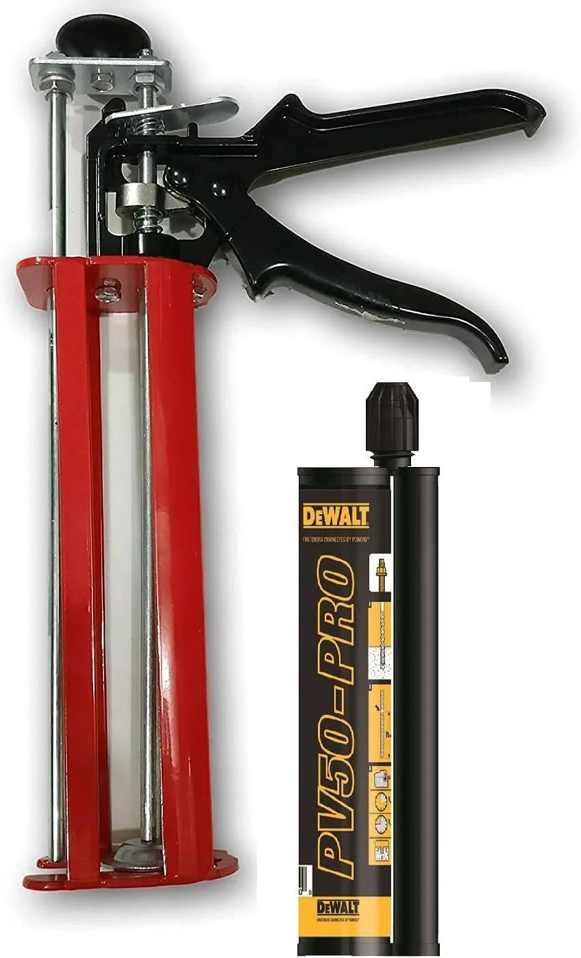 DUMDAAR Steel Body Chemical Dispenser Re-Baring Caulking Gun for Chemical Injection Mortars (With Dewalt Chemical)
