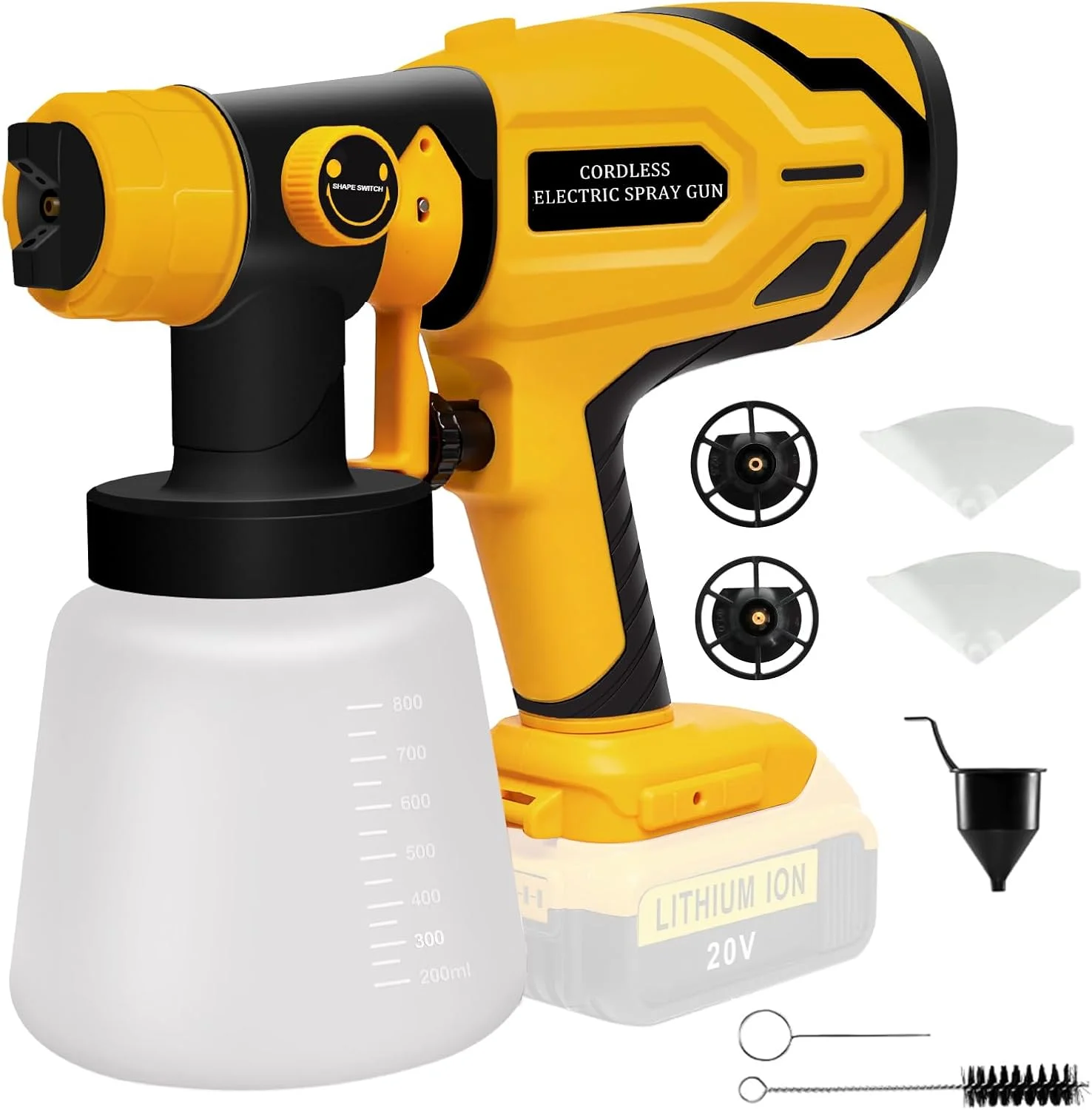 دستگاه رنگ پاش شارژی برای باتری 20 ولت DEWALT Max، دستگاه های رنگ پاش برقی بدون هوا HVLP برای مصارف خانگی، مبلمان، دیوارها، کابینت ها، حصارها، درها و غیره (باتری شامل نمی شود) (156AD-1)