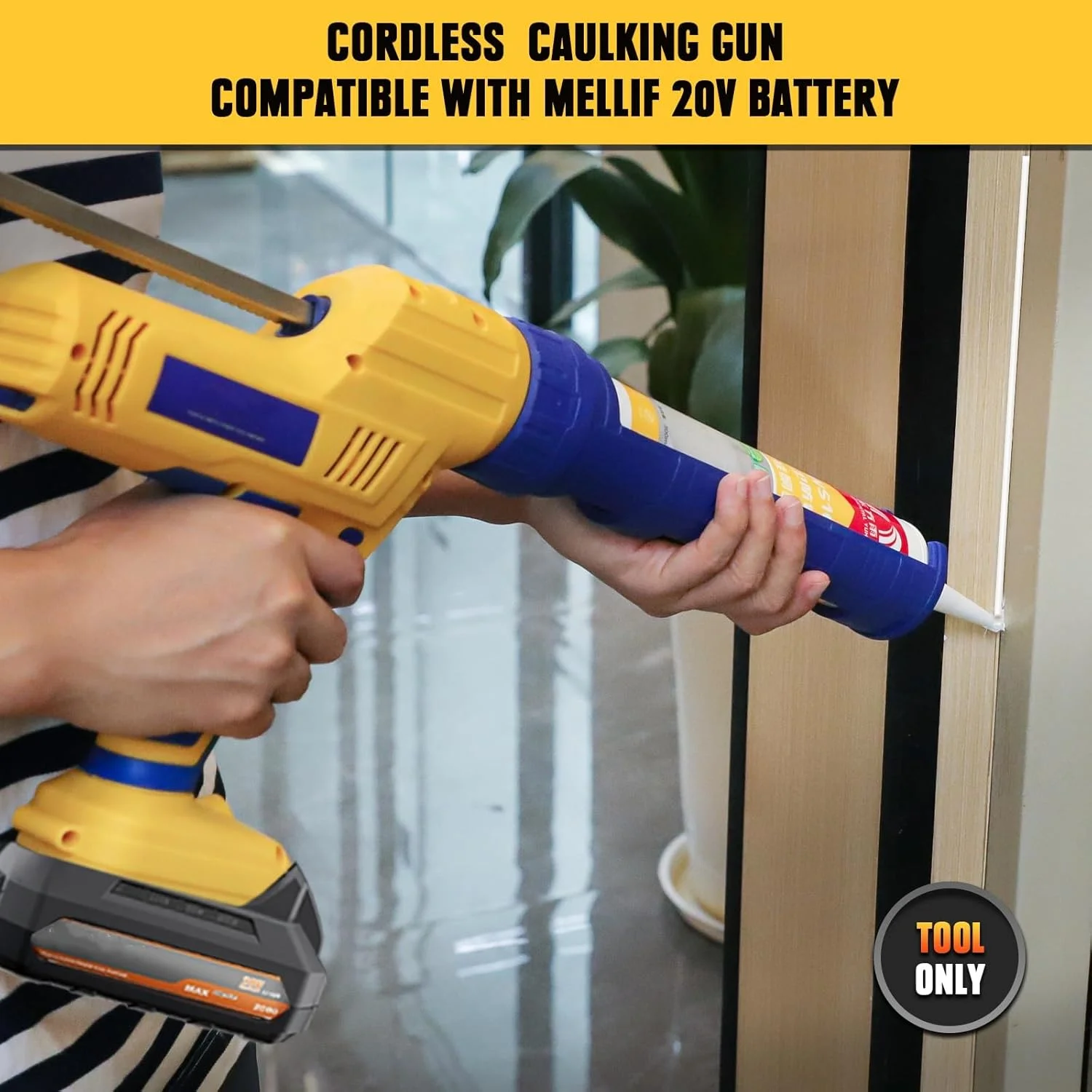 تفنگ درزگیر شارژی سازگار با باتری 20 ولت Dewalt (فقط ابزار)، ابزار درزگیر باتری خور تفنگ درزگیر برقی با 5 سرعت قابل تنظیم، طراحی ضد چکه، لوله 10oz/20oz برای پر کردن و آب بندی تفنگ درزگیر شارژی سازگار با باتری 20 ولت Dewalt (فقط ابزار)، ابزار درزگیر باتری خور تفنگ درزگیر برقی با 5 سرعت قابل تنظیم، طراحی ضد چکه، لوله 10oz/20oz برای پر کردن و آب بندی