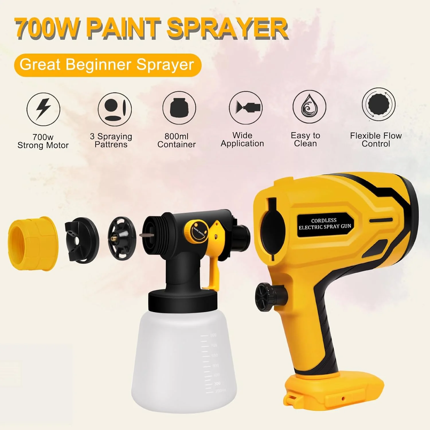 دستگاه رنگ پاش شارژی برای باتری 20 ولت DEWALT Max، دستگاه های رنگ پاش برقی بدون هوا HVLP برای مصارف خانگی، مبلمان، دیوارها، کابینت ها، حصارها، درها و غیره (باتری شامل نمی شود) (156AD-1) دستگاه رنگ پاش شارژی برای باتری 20 ولت DEWALT Max، دستگاه های رنگ پاش برقی بدون هوا HVLP برای مصارف خانگی، مبلمان، دیوارها، کابینت ها، حصارها، درها و غیره (باتری شامل نمی شود) (156AD-1)