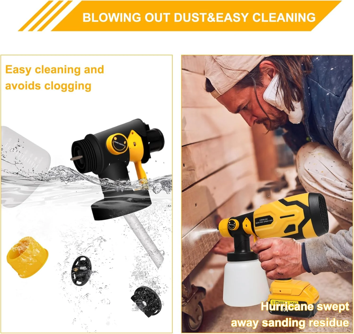 دستگاه رنگ پاش شارژی برای باتری 20 ولت DEWALT Max، دستگاه های رنگ پاش برقی بدون هوا HVLP برای مصارف خانگی، مبلمان، دیوارها، کابینت ها، حصارها، درها و غیره (باتری شامل نمی شود) (156AD-1) دستگاه رنگ پاش شارژی برای باتری 20 ولت DEWALT Max، دستگاه های رنگ پاش برقی بدون هوا HVLP برای مصارف خانگی، مبلمان، دیوارها، کابینت ها، حصارها، درها و غیره (باتری شامل نمی شود) (156AD-1)