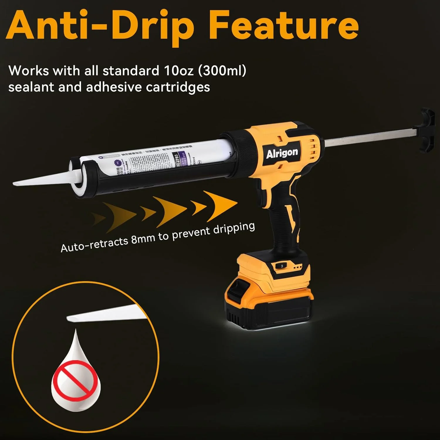 تفنگ درزگیر شارژی سازگار با باتری 20 ولت Dewalt MAX، تفنگ درزگیر برقی ارتقا یافته، ابزار درزگیری سیلیکونی، 6 سرعت قابل تنظیم، 300 میلی لیتر برای پر کردن و آب بندی تفنگ درزگیر شارژی سازگار با باتری 20 ولت Dewalt MAX، تفنگ درزگیر برقی ارتقا یافته، ابزار درزگیری سیلیکونی، 6 سرعت قابل تنظیم، 300 میلی لیتر برای پر کردن و آب بندی