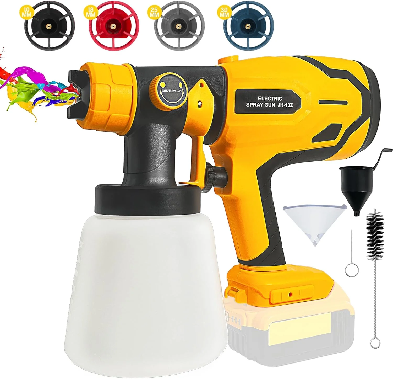 دستگاه رنگ پاش L1NXIXI برای باتری 20 ولت Dewalt MAX، تفنگ رنگ پاش HVLP با موتور و نازل مسی، دستگاه رنگ پاش بی سیم 600 واتی برای فضای داخلی و خارجی خانه، رنگ آمیزی خانه (فقط ابزار)