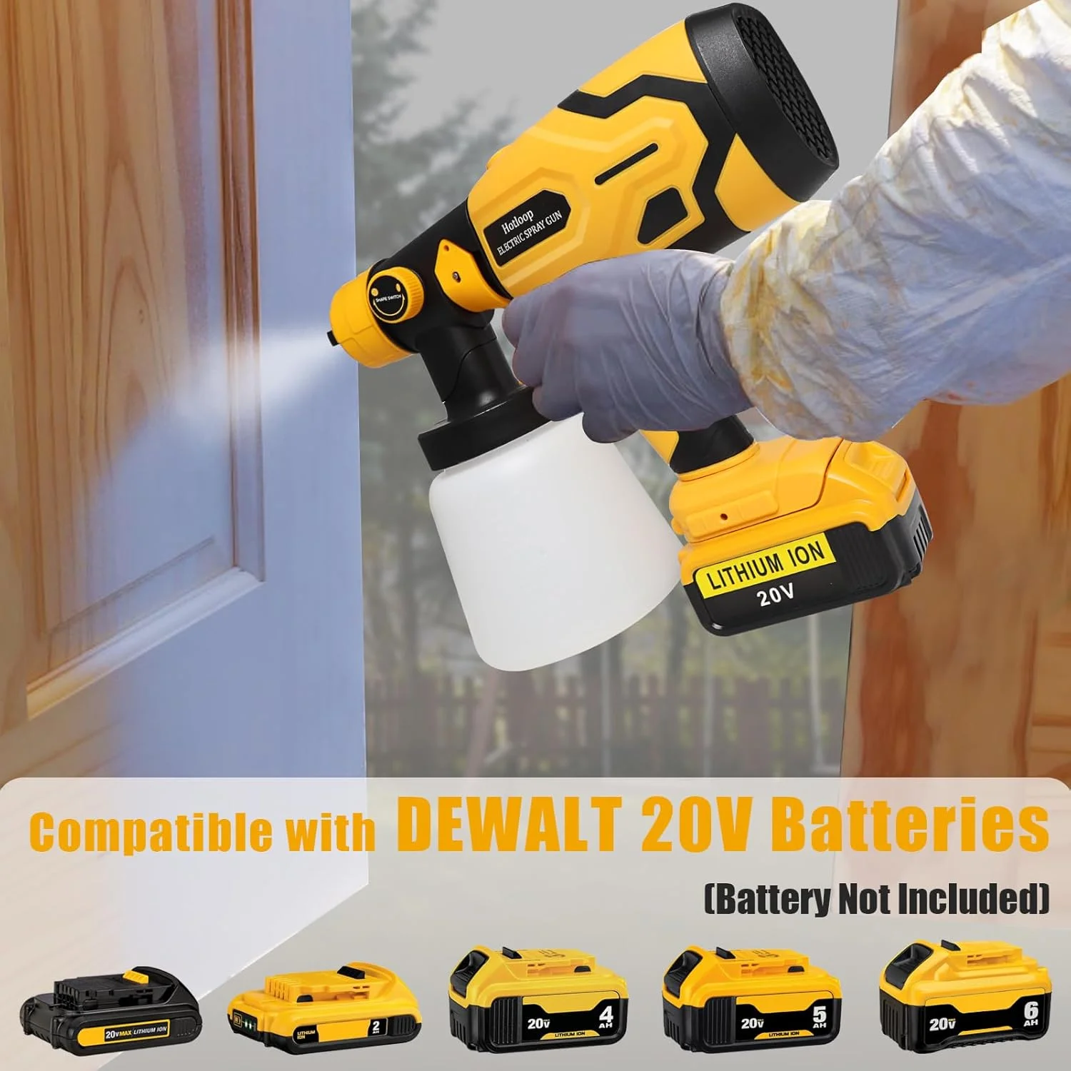 دستگاه رنگ پاش بی سیم HVLP مناسب باتری 20 ولت DEWALT، مناسب برای رنگ آمیزی داخلی و خارجی خانه، رنگ پاش رنگ و روغن برای حصار، مبلمان، کابینت، دیوارها و غیره (باتری شامل نمی شود) دستگاه رنگ پاش بی سیم HVLP مناسب باتری 20 ولت DEWALT، مناسب برای رنگ آمیزی داخلی و خارجی خانه، رنگ پاش رنگ و روغن برای حصار، مبلمان، کابینت، دیوارها و غیره (باتری شامل نمی شود)