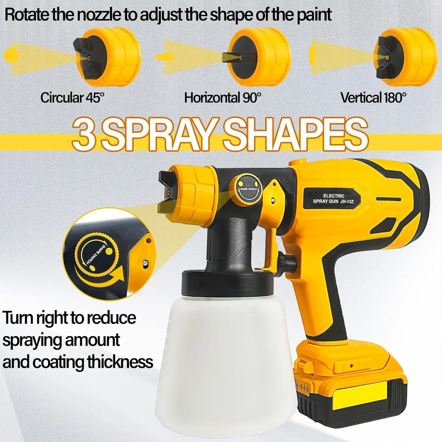 دستگاه رنگ پاش L1NXIXI برای باتری 20 ولت Dewalt MAX، تفنگ رنگ پاش HVLP با موتور و نازل مسی، دستگاه رنگ پاش بی سیم 600 واتی برای فضای داخلی و خارجی خانه، رنگ آمیزی خانه (فقط ابزار) دستگاه رنگ پاش L1NXIXI برای باتری 20 ولت Dewalt MAX، تفنگ رنگ پاش HVLP با موتور و نازل مسی، دستگاه رنگ پاش بی سیم 600 واتی برای فضای داخلی و خارجی خانه، رنگ آمیزی خانه (فقط ابزار)