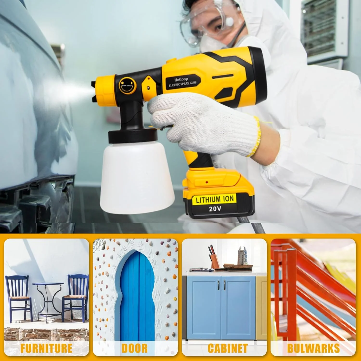 دستگاه رنگ پاش بی سیم HVLP مناسب باتری 20 ولت DEWALT، مناسب برای رنگ آمیزی داخلی و خارجی خانه، رنگ پاش رنگ و روغن برای حصار، مبلمان، کابینت، دیوارها و غیره (باتری شامل نمی شود) دستگاه رنگ پاش بی سیم HVLP مناسب باتری 20 ولت DEWALT، مناسب برای رنگ آمیزی داخلی و خارجی خانه، رنگ پاش رنگ و روغن برای حصار، مبلمان، کابینت، دیوارها و غیره (باتری شامل نمی شود)