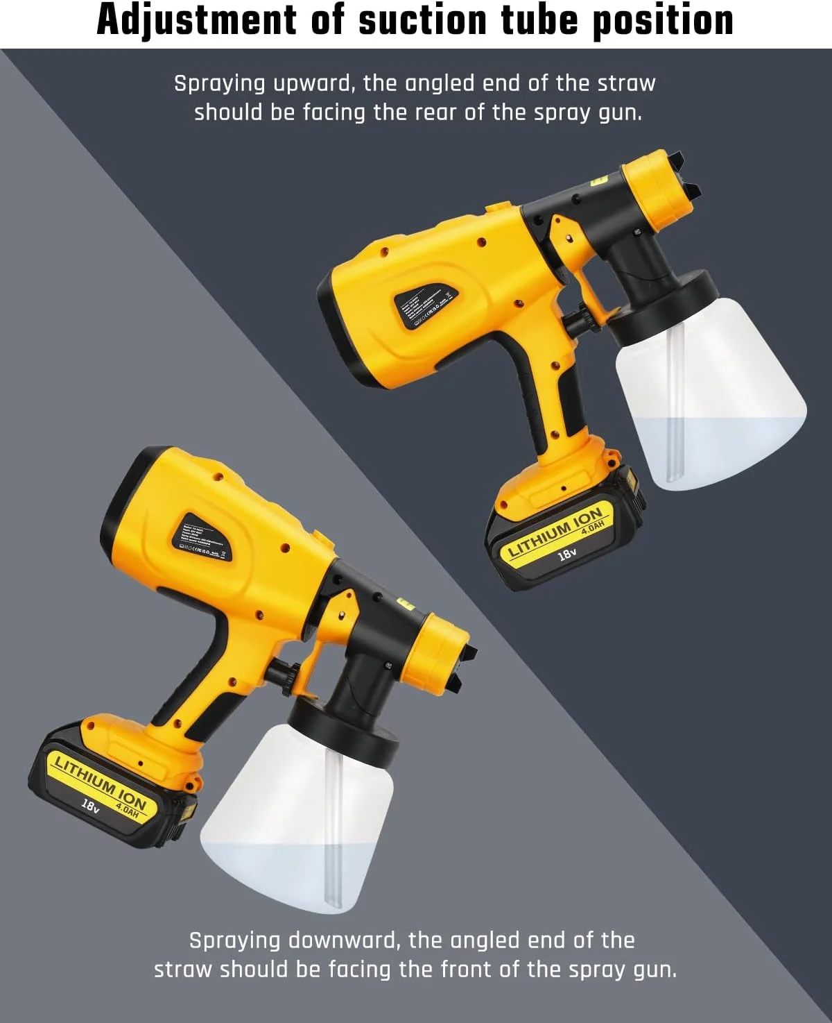 پیستوله رنگ پاش بی سیم Taingwei مناسب باتری های 20 ولت و 60 ولت Dewalt، پیستوله رنگ پاش HVLP 200 وات با موتور براشلس برای کابینت، خودرو، دیوار، مبلمان و رنگ آمیزی خانه (فقط ابزار) پیستوله رنگ پاش بی سیم Taingwei مناسب باتری های 20 ولت و 60 ولت Dewalt، پیستوله رنگ پاش HVLP 200 وات با موتور براشلس برای کابینت، خودرو، دیوار، مبلمان و رنگ آمیزی خانه (فقط ابزار)