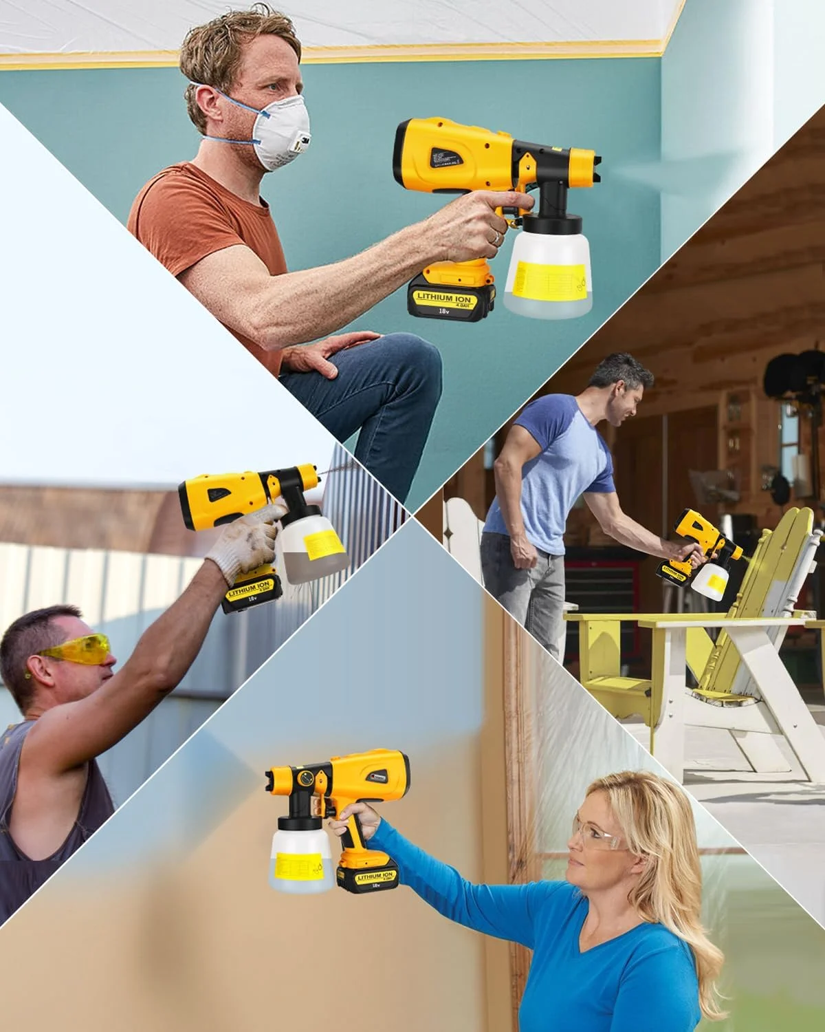 پیستوله رنگ پاش بی سیم Taingwei مناسب باتری های 20 ولت و 60 ولت Dewalt، پیستوله رنگ پاش HVLP 200 وات با موتور براشلس برای کابینت، خودرو، دیوار، مبلمان و رنگ آمیزی خانه (فقط ابزار) پیستوله رنگ پاش بی سیم Taingwei مناسب باتری های 20 ولت و 60 ولت Dewalt، پیستوله رنگ پاش HVLP 200 وات با موتور براشلس برای کابینت، خودرو، دیوار، مبلمان و رنگ آمیزی خانه (فقط ابزار)