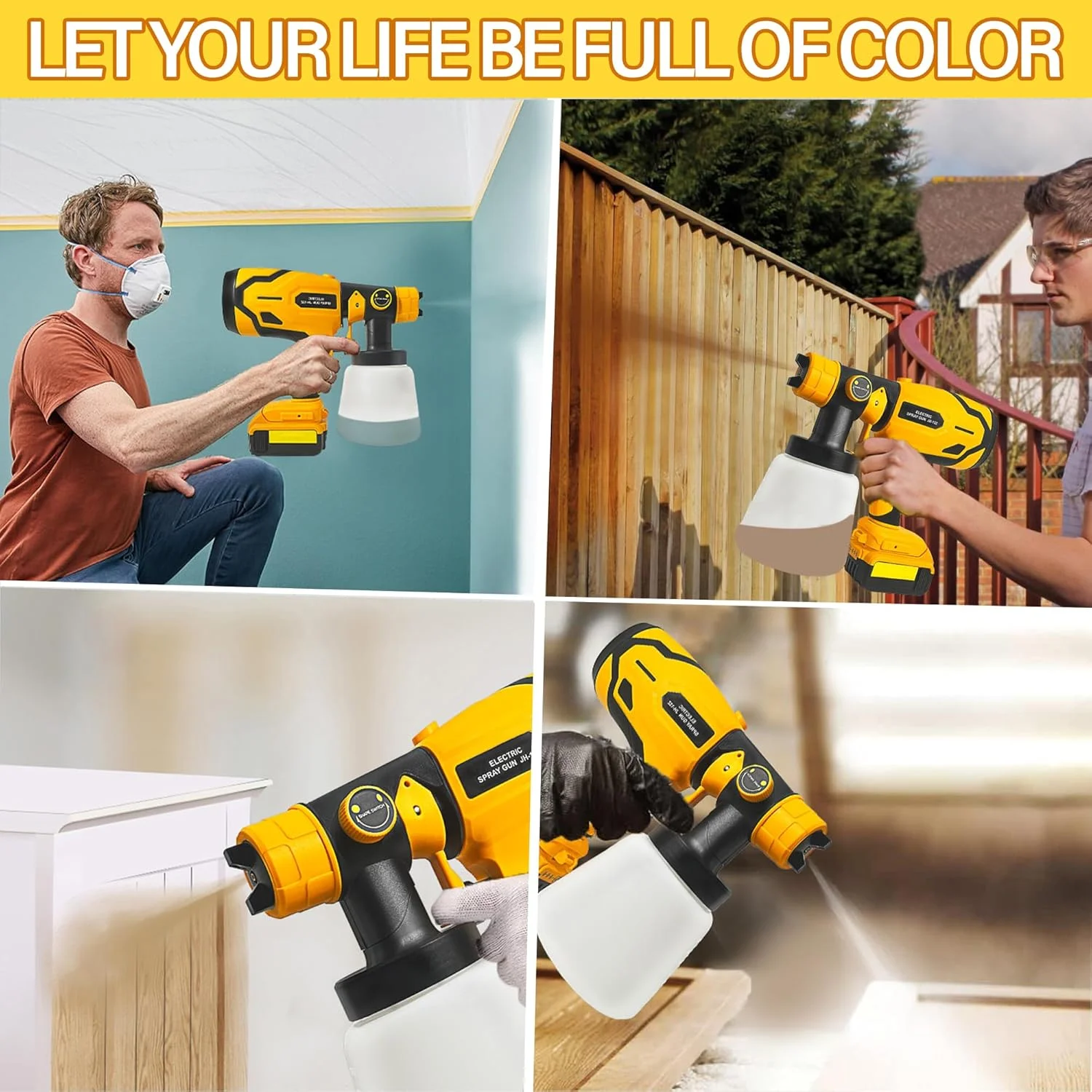 دستگاه رنگ پاش L1NXIXI برای باتری 20 ولت Dewalt MAX، تفنگ رنگ پاش HVLP با موتور و نازل مسی، دستگاه رنگ پاش بی سیم 600 واتی برای فضای داخلی و خارجی خانه، رنگ آمیزی خانه (فقط ابزار) دستگاه رنگ پاش L1NXIXI برای باتری 20 ولت Dewalt MAX، تفنگ رنگ پاش HVLP با موتور و نازل مسی، دستگاه رنگ پاش بی سیم 600 واتی برای فضای داخلی و خارجی خانه، رنگ آمیزی خانه (فقط ابزار)