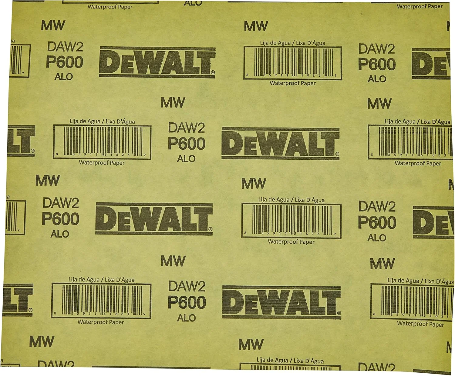 سنباده دستی اکسید آلومینیوم DEWALT مدل DAW20600S، سایز 230x280 میلی متر، درجه زبری 600 سنباده دستی اکسید آلومینیوم DEWALT مدل DAW20600S، سایز 230x280 میلی متر، درجه زبری 600