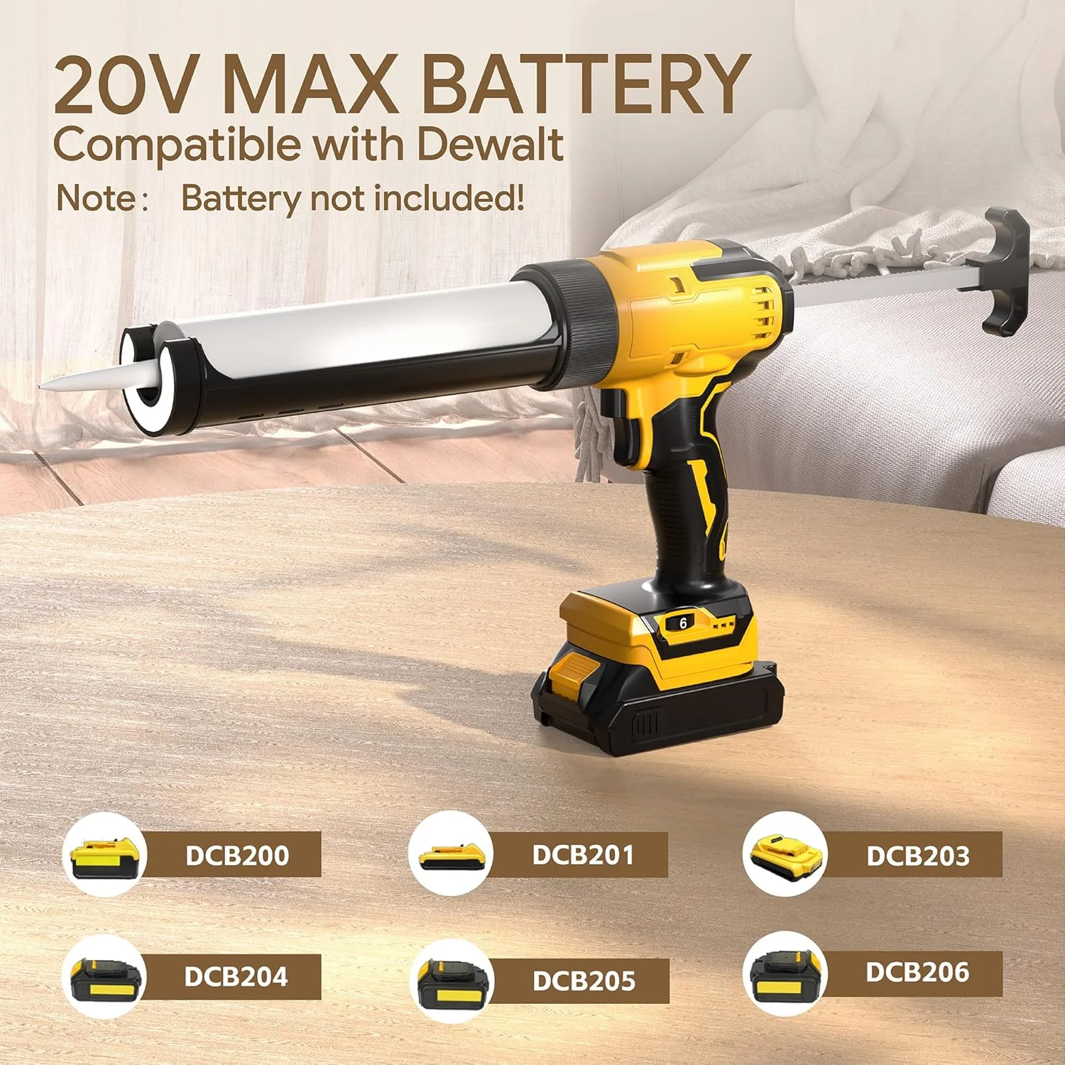 تفنگ درزگیر شارژی سازگار با باتری 20 ولت DeWalt Max (بدون باتری) تفنگ درزگیر برقی 10 اونسی با ضد چکه، جمع شدن خودکار، چراغ LED، 6 سرعت برای پر کردن، درزگیری، تعمیر تفنگ درزگیر شارژی سازگار با باتری 20 ولت DeWalt Max (بدون باتری) تفنگ درزگیر برقی 10 اونسی با ضد چکه، جمع شدن خودکار، چراغ LED، 6 سرعت برای پر کردن، درزگیری، تعمیر