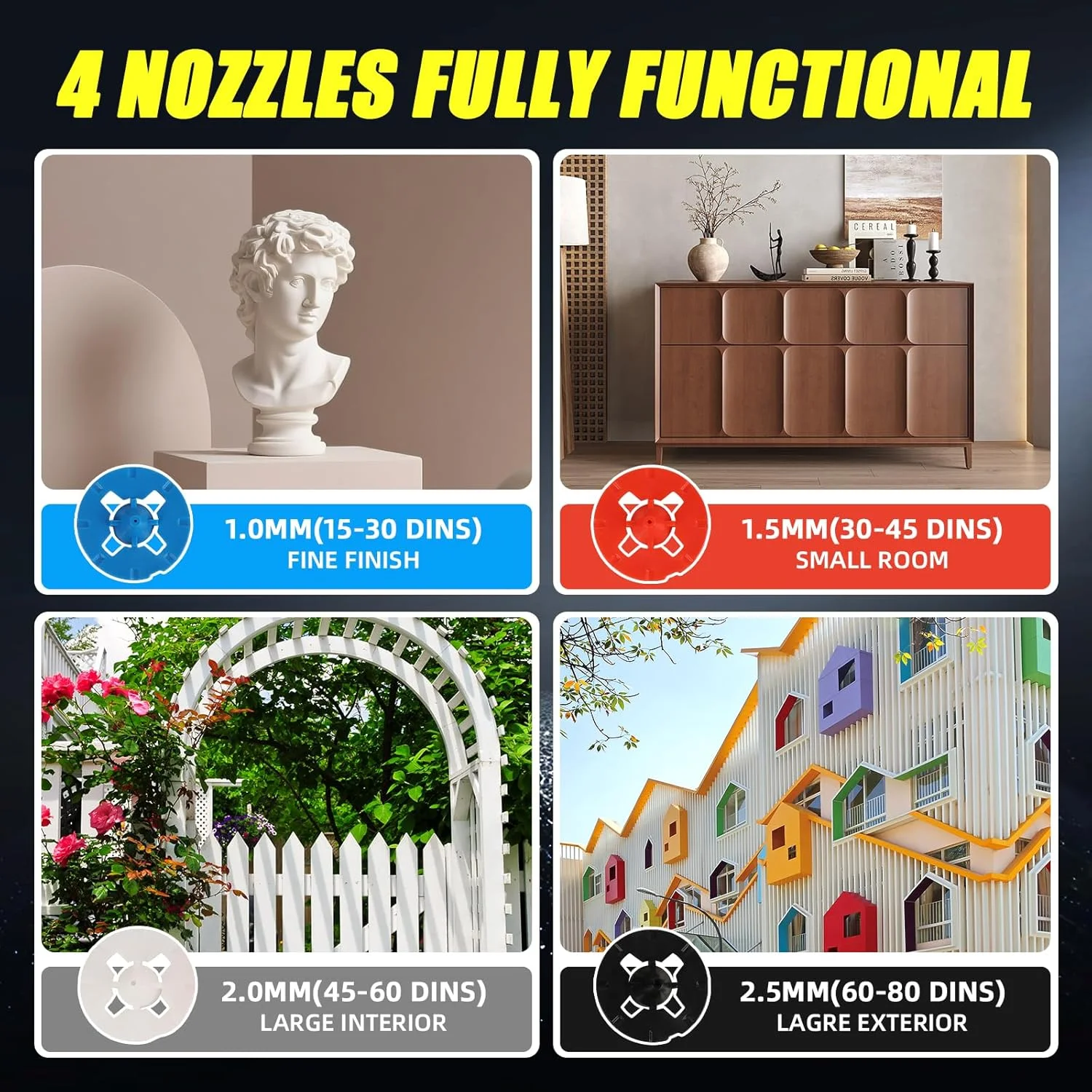 دستگاه رنگ پاش شارژی سازگار با باتری 18 ولت Dewalt (باتری شامل نمی شود) با 4 نازل و 3 حالت پاشش، مناسب برای رنگ آمیزی حصار، دارای مخزن 1200 میلی لیتری HVLP، ایده آل برای حصارها، سوله ها، دیوارها و مبلمان دستگاه رنگ پاش شارژی سازگار با باتری 18 ولت Dewalt (باتری شامل نمی شود) با 4 نازل و 3 حالت پاشش، مناسب برای رنگ آمیزی حصار، دارای مخزن 1200 میلی لیتری HVLP، ایده آل برای حصارها، سوله ها، دیوارها و مبلمان