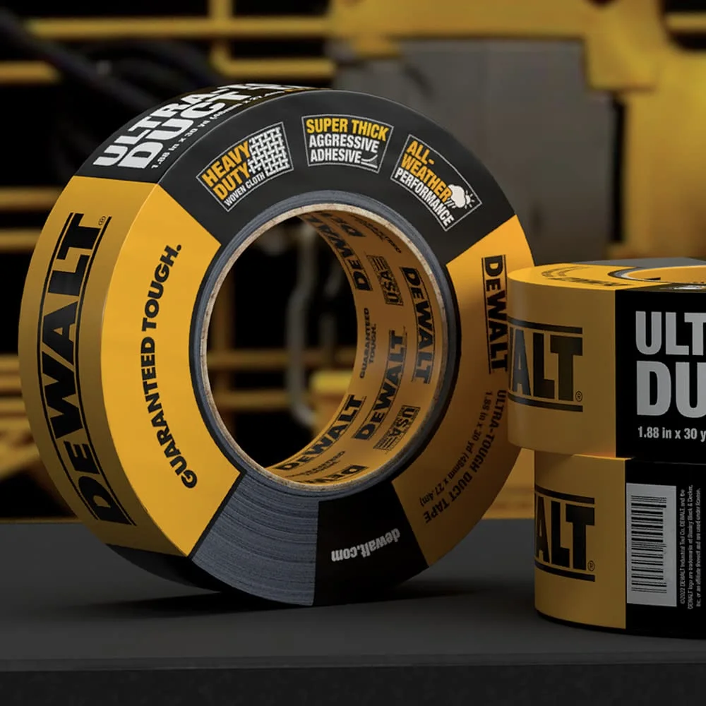 نوار چسب مشکی فوق العاده مقاوم DEWALT، 48 میلی متر × 27 متر، بسته 2 عددی نوار چسب مشکی فوق العاده مقاوم DEWALT، 48 میلی متر × 27 متر، بسته 2 عددی