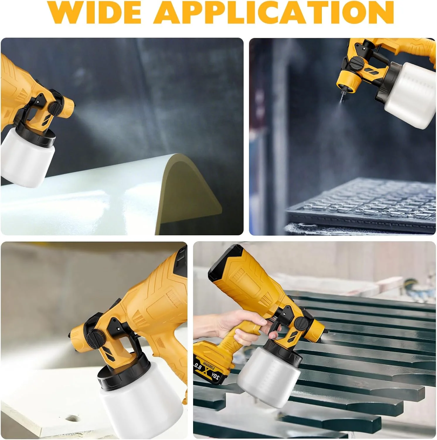 سیستم رنگ پاش بی سیم باتری خور مناسب باتری 20 ولت Dewalt (بدون باتری) برای حصارها و عرشه ها، تفنگ رنگ پاش باتری خور، رنگ پاش دستی با 2 نازل و مخزن 1 لیتری قابل جابجایی برای کارهای DIY خانگی سیستم رنگ پاش بی سیم باتری خور مناسب باتری 20 ولت Dewalt (بدون باتری) برای حصارها و عرشه ها، تفنگ رنگ پاش باتری خور، رنگ پاش دستی با 2 نازل و مخزن 1 لیتری قابل جابجایی برای کارهای DIY خانگی