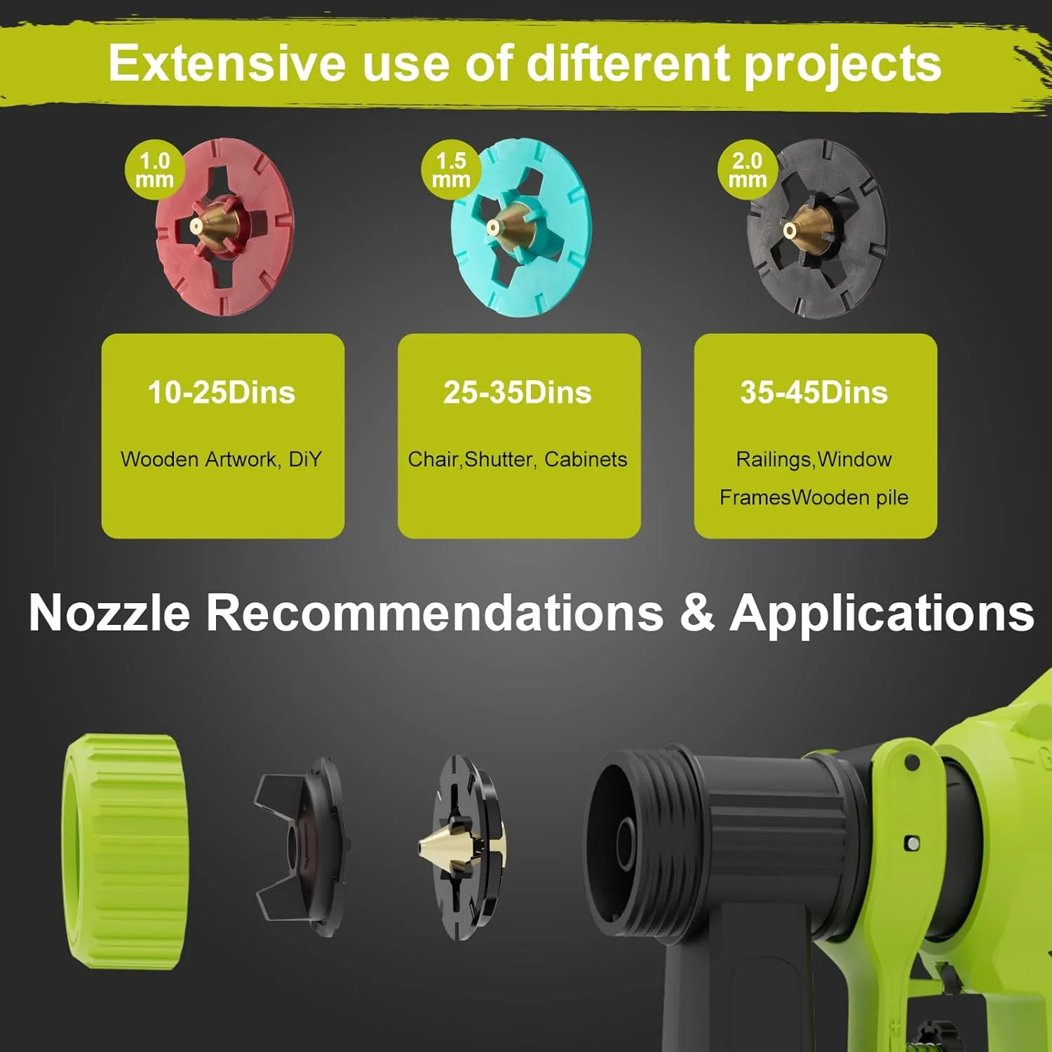 دستگاه رنگ پاش شارژی سازگار با باتری 20 ولت Dewalt، تفنگ رنگ پاش بی سیم قابل حمل با مخزن 1200 میلی لیتری، تمیز کردن آسان، 3 الگو برای حصار، خانه، چوب، سقف و غیره. مدل DL05 سبز (باتری شامل نمی شود) دستگاه رنگ پاش شارژی سازگار با باتری 20 ولت Dewalt، تفنگ رنگ پاش بی سیم قابل حمل با مخزن 1200 میلی لیتری، تمیز کردن آسان، 3 الگو برای حصار، خانه، چوب، سقف و غیره. مدل DL05 سبز (باتری شامل نمی شود)