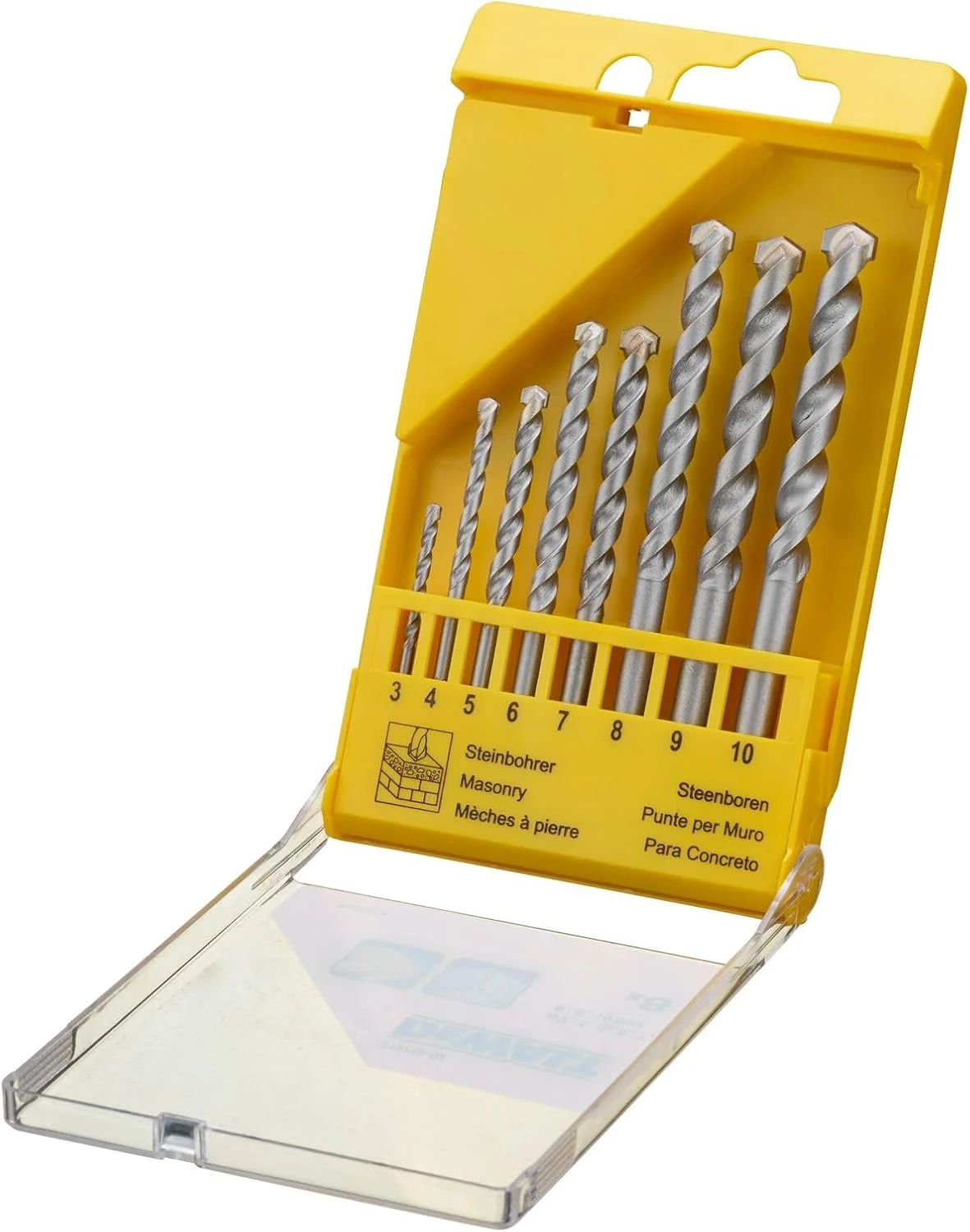 مجموعه 8 عددی مته دیوار DEWALT DT9288-QZ سایزهای 3، 4، 5، 6، 7، 8، 9 و 10 میلی متر