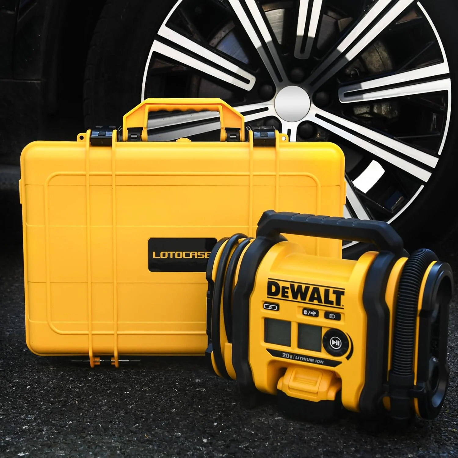 کیف کمپرسور هوا برای پمپ باد DEWALT 20V MAX مدل DCC020IB - کیف نگهداری پمپ باد ضد آب با پوسته سخت سازگار با پمپ باد DEWALT، بسته باتری 20 ولت 2.0 تا 9.0 آمپر ساعت و شارژرها (فقط کیف) کیف کمپرسور هوا برای پمپ باد DEWALT 20V MAX مدل DCC020IB - کیف نگهداری پمپ باد ضد آب با پوسته سخت سازگار با پمپ باد DEWALT، بسته باتری 20 ولت 2.0 تا 9.0 آمپر ساعت و شارژرها (فقط کیف)