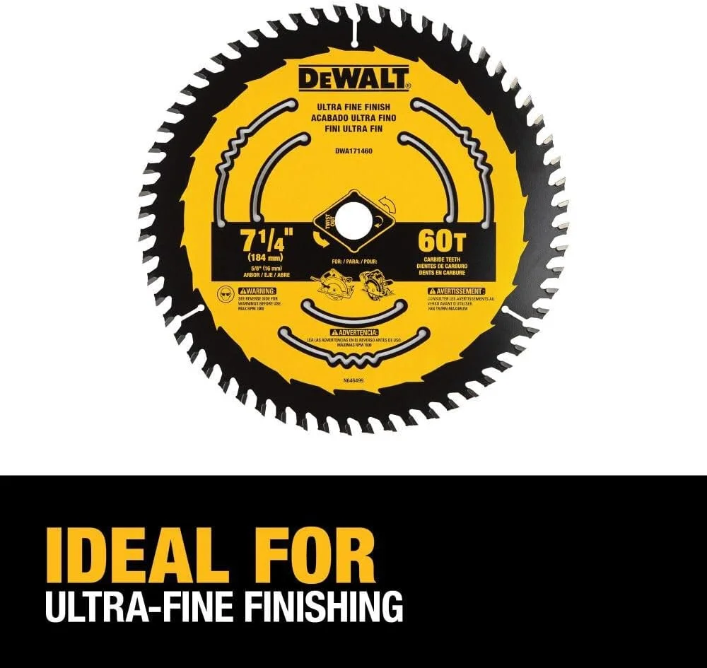 تیغه اره دیسکی 7-1/4 اینچی 60 دندانه Dewalt Dwa171460 تیغه اره دیسکی 7-1/4 اینچی 60 دندانه Dewalt Dwa171460