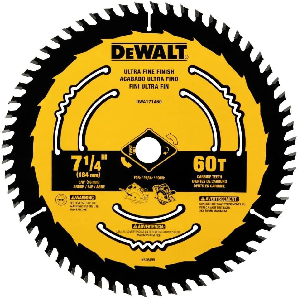 تیغه اره دیسکی 7-1/4 اینچی 60 دندانه Dewalt Dwa171460 تیغه اره دیسکی 7-1/4 اینچی 60 دندانه Dewalt Dwa171460