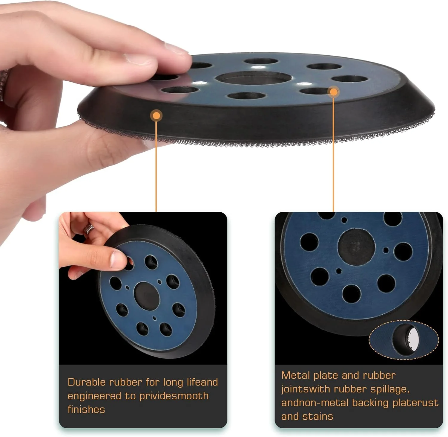 پد جایگزین سنباده 5 اینچی 8 سوراخه EAGLEGGO سازگار با سنباده های اوربیتال DeWalt DW420, DW421, Dw423, DW426, D26451, D26453 پد جایگزین سنباده 5 اینچی 8 سوراخه EAGLEGGO سازگار با سنباده های اوربیتال DeWalt DW420, DW421, Dw423, DW426, D26451, D26453