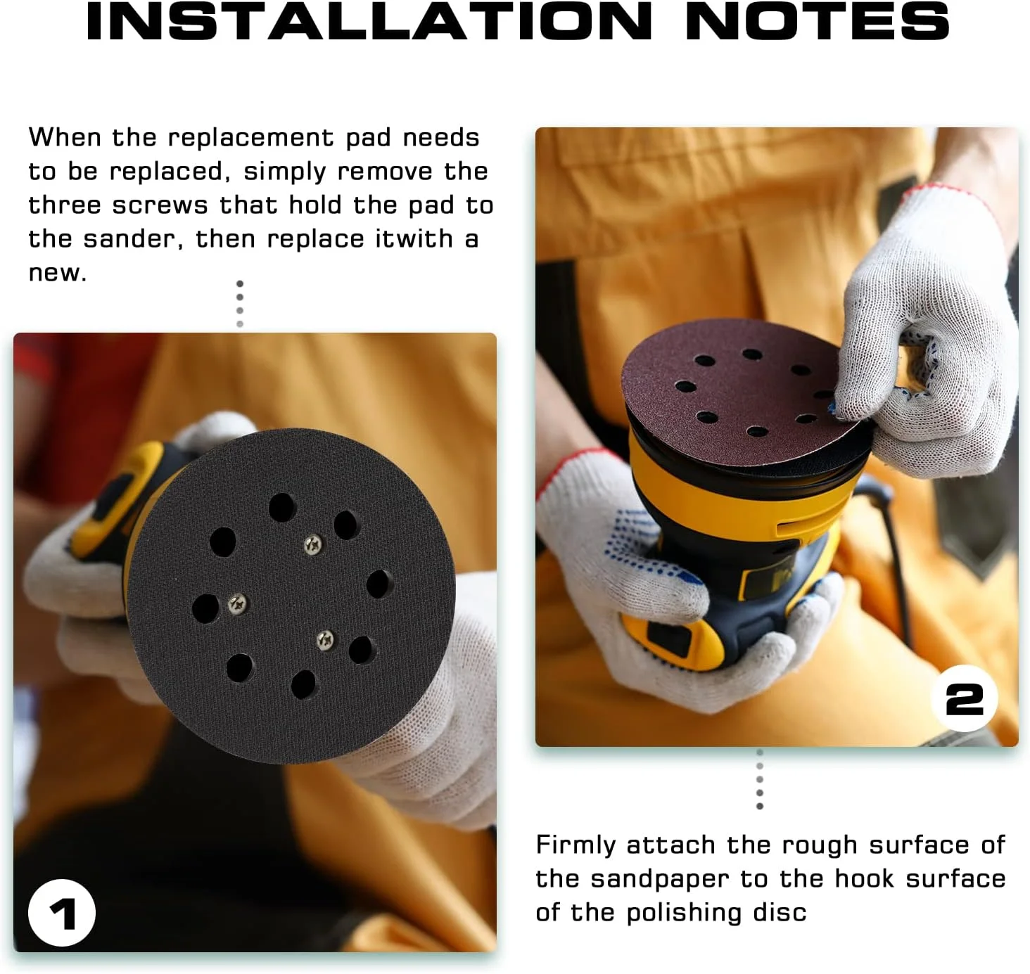 پد جایگزین سنباده 5 اینچی 8 سوراخه EAGLEGGO سازگار با سنباده های اوربیتال DeWalt DW420, DW421, Dw423, DW426, D26451, D26453 پد جایگزین سنباده 5 اینچی 8 سوراخه EAGLEGGO سازگار با سنباده های اوربیتال DeWalt DW420, DW421, Dw423, DW426, D26451, D26453