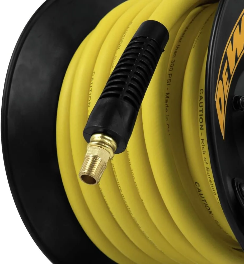 قرقره شلنگ دستی DEWALT DXCM024-0348 با شلنگ لاستیکی 3/8 اینچ در 50 فوت، زرد قرقره شلنگ دستی DEWALT DXCM024-0348 با شلنگ لاستیکی 3/8 اینچ در 50 فوت، زرد