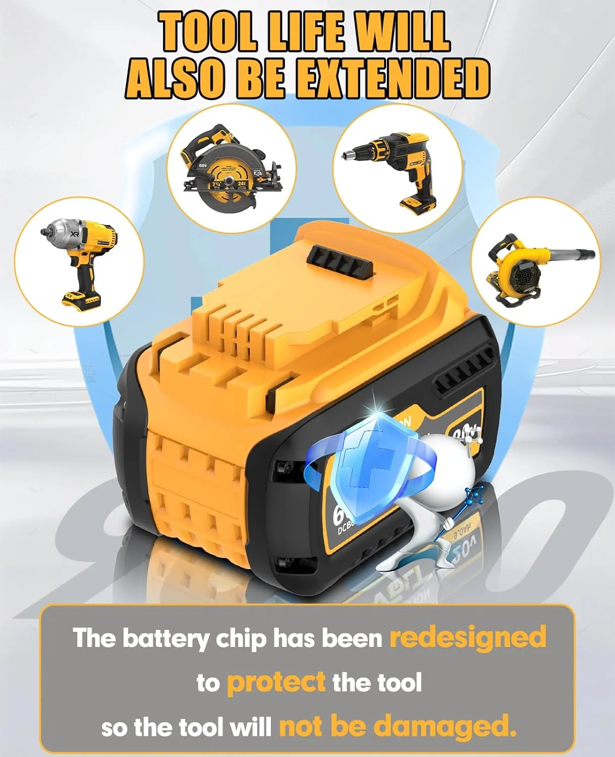 باتری جایگزین برای Dewalt 20v max 9.0Ah به همراه شارژر، باتری ابزار بی سیم لیتیوم مکس XR مدل DCB609 DCB180 DCB205 DCB206 DCB206-2 DCB200 DCB204 DCB203 DCB201 DCB207 بسته 2 عددی باتری جایگزین برای Dewalt 20v max 9.0Ah به همراه شارژر، باتری ابزار بی سیم لیتیوم مکس XR مدل DCB609 DCB180 DCB205 DCB206 DCB206-2 DCB200 DCB204 DCB203 DCB201 DCB207 بسته 2 عددی