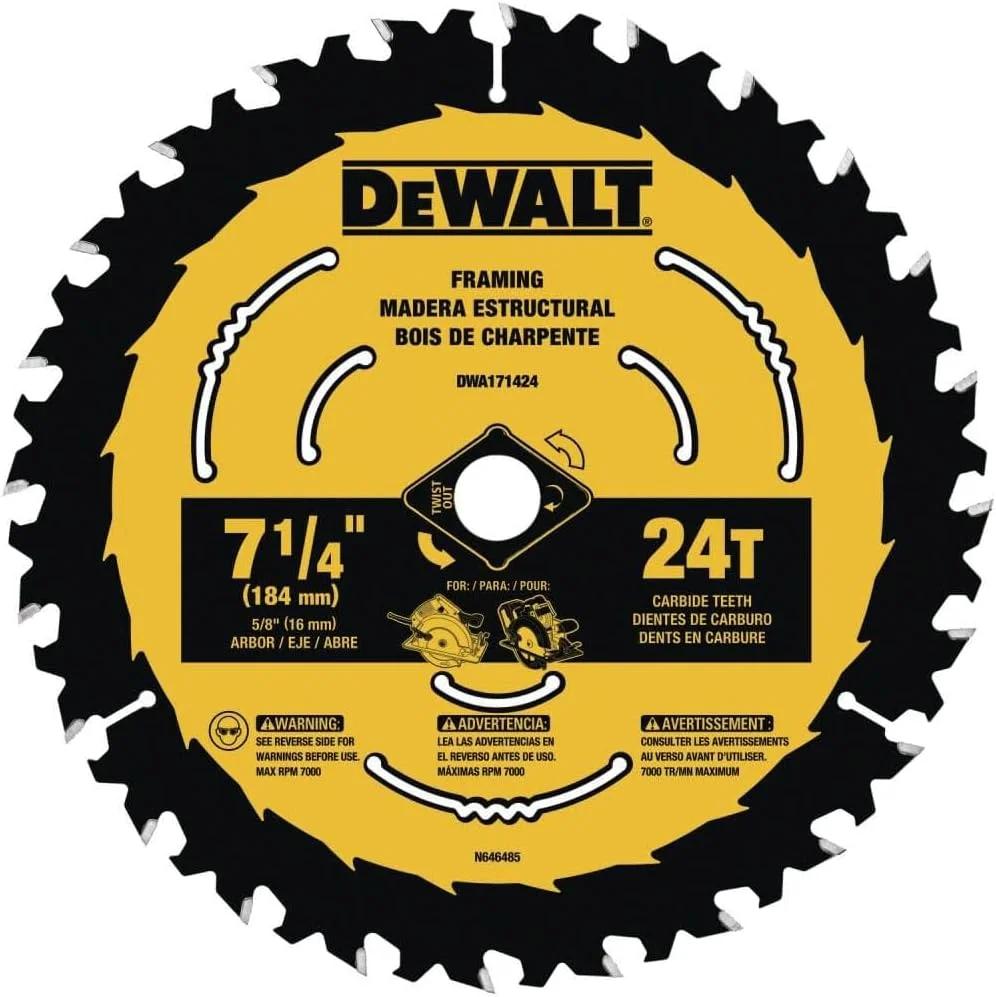 تیغه اره دیسکی 7-1/4 اینچی 24 دندانه DEWALT DWA1714243، بسته 3 عددی
