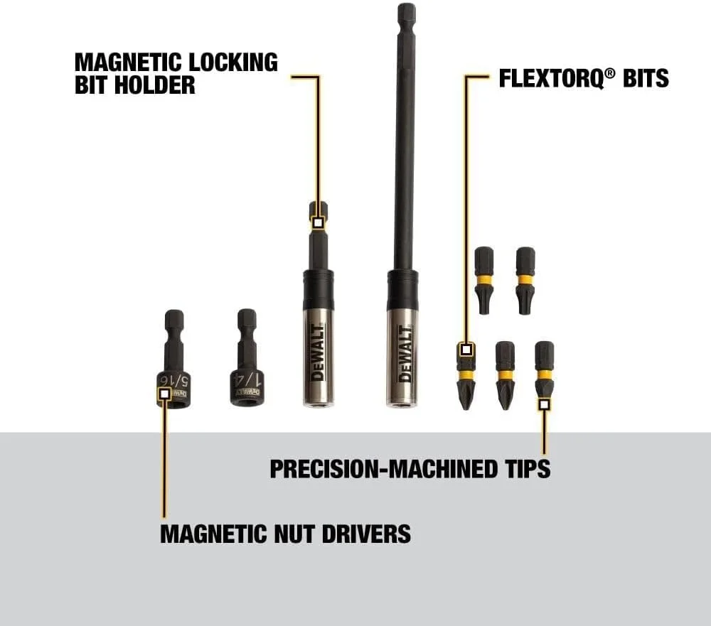 مجموعه 9 عددی ابزار جانبی DEWALT DWAFTAS-9 مجموعه 9 عددی ابزار جانبی DEWALT DWAFTAS-9