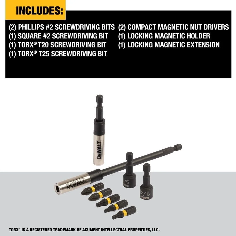 مجموعه 9 عددی ابزار جانبی DEWALT DWAFTAS-9 مجموعه 9 عددی ابزار جانبی DEWALT DWAFTAS-9