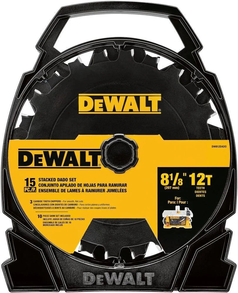 تیغه اره دودویی پشته ای 8 اینچی 12 دندانه DEWALT (DW812DADO)