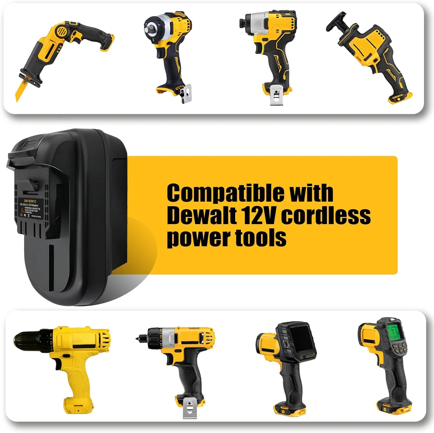 آداپتور DEWDYS برای Dewalt 12V، برای تبدیل باتری لیتیوم یونی Dewalt 20V Max XR DCB200 به باتری Dewalt 12V DCB120 DCB124 DCB126، مناسب برای مبدل ابزار برقی بی سیم Dewalt 12V MAX آداپتور DEWDYS برای Dewalt 12V، برای تبدیل باتری لیتیوم یونی Dewalt 20V Max XR DCB200 به باتری Dewalt 12V DCB120 DCB124 DCB126، مناسب برای مبدل ابزار برقی بی سیم Dewalt 12V MAX