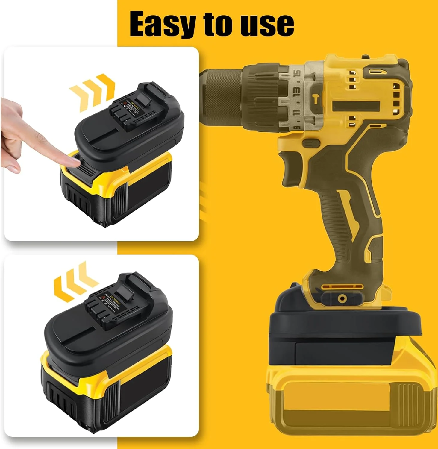 آداپتور DEWDYS برای Dewalt 12V، برای تبدیل باتری لیتیوم یونی Dewalt 20V Max XR DCB200 به باتری Dewalt 12V DCB120 DCB124 DCB126، مناسب برای مبدل ابزار برقی بی سیم Dewalt 12V MAX آداپتور DEWDYS برای Dewalt 12V، برای تبدیل باتری لیتیوم یونی Dewalt 20V Max XR DCB200 به باتری Dewalt 12V DCB120 DCB124 DCB126، مناسب برای مبدل ابزار برقی بی سیم Dewalt 12V MAX