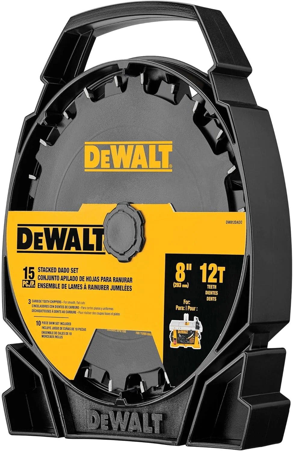 تیغه اره دودویی پشته ای 8 اینچی 12 دندانه DEWALT (DW812DADO) تیغه اره دودویی پشته ای 8 اینچی 12 دندانه DEWALT (DW812DADO)