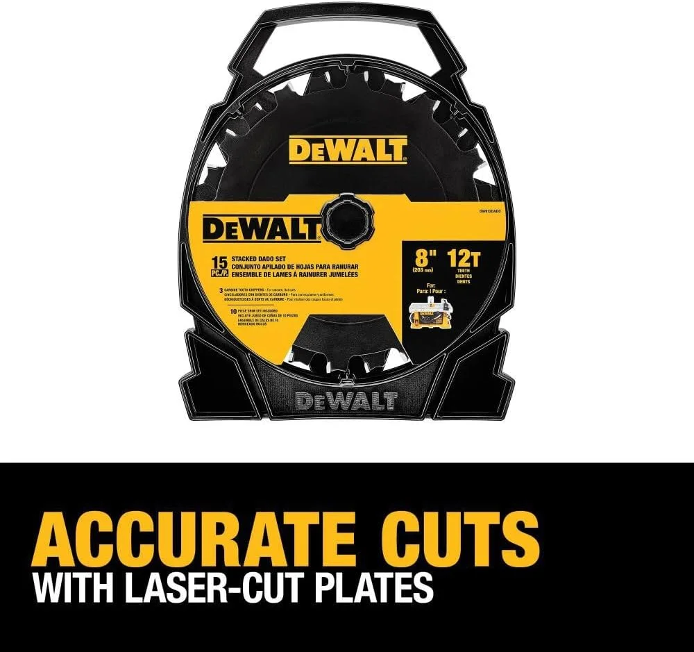 تیغه اره دودویی پشته ای 8 اینچی 12 دندانه DEWALT (DW812DADO) تیغه اره دودویی پشته ای 8 اینچی 12 دندانه DEWALT (DW812DADO)