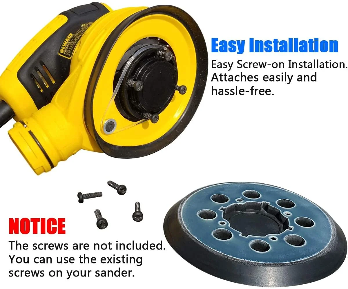 پد سنباده جایگزین 5 اینچی 8 سوراخه قلاب و حلقه برای سنباده لرزان تصادفی Dewalt، پد پشتی سنباده برای سنباده های DeWalt DWE6421 6421K DWE6423 6423K DCW210B، قطعه سنباده 4 سوراخ پیچ DWE64233 و N329079 پد سنباده جایگزین 5 اینچی 8 سوراخه قلاب و حلقه برای سنباده لرزان تصادفی Dewalt، پد پشتی سنباده برای سنباده های DeWalt DWE6421 6421K DWE6423 6423K DCW210B، قطعه سنباده 4 سوراخ پیچ DWE64233 و N329079