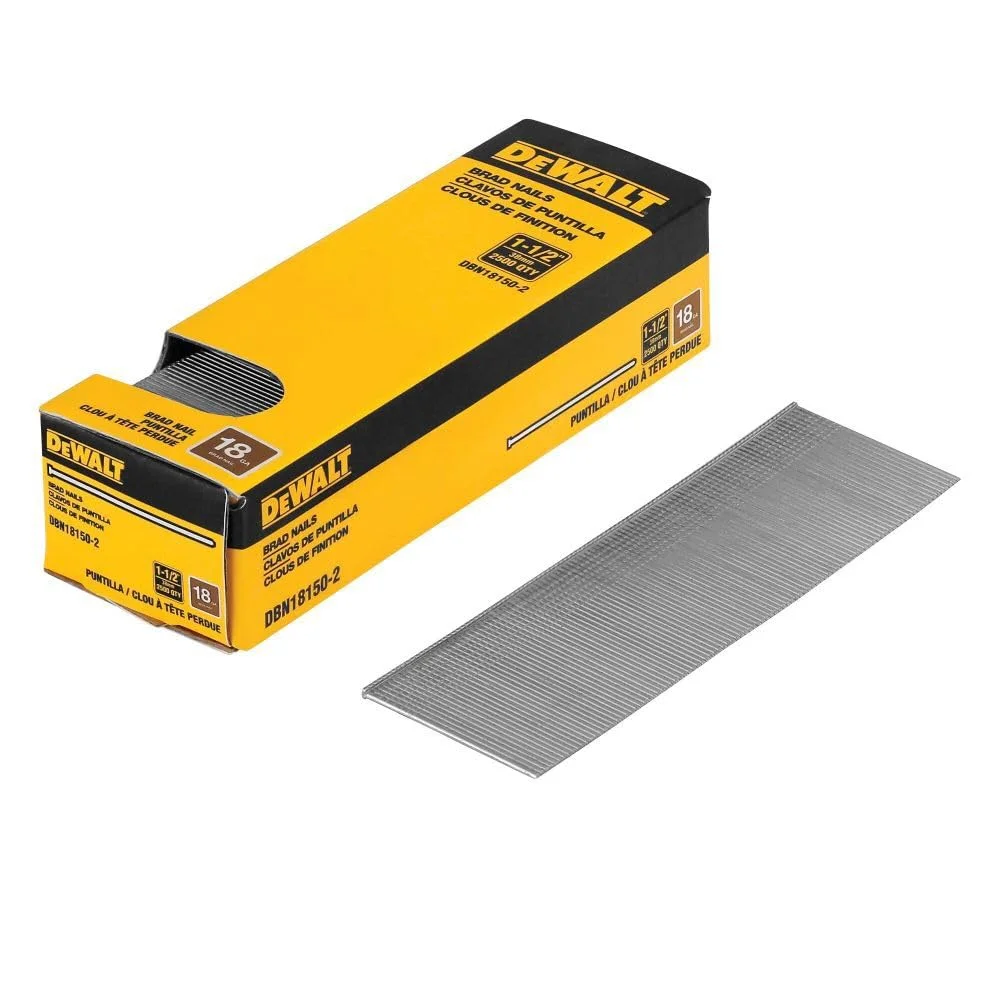 میخ نواری دیوالت DBN18150-2 گیج 18 طول 1-1/2 اینچ، بسته 2.5 هزار عددی، سایز تک، چند رنگ