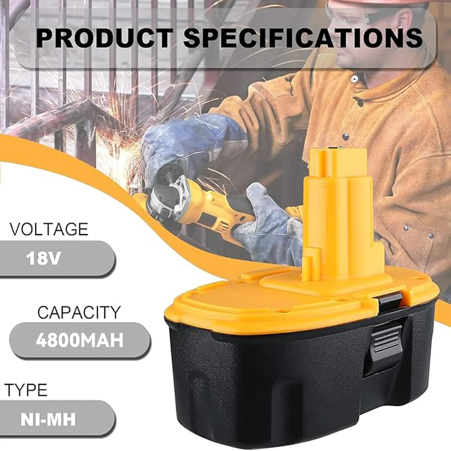 بسته 2 عددی باتری جایگزین 4.8 آمپر ساعتی Ni-MH DC9096 VANTTECH برای باتری 18 ولت Dewalt مدل های DE9098 DE9503 DE9039 DE9095 DE9096 DW9096 DW9095 DW9098 DC725 بسته 2 عددی باتری جایگزین 4.8 آمپر ساعتی Ni-MH DC9096 VANTTECH برای باتری 18 ولت Dewalt مدل های DE9098 DE9503 DE9039 DE9095 DE9096 DW9096 DW9095 DW9098 DC725