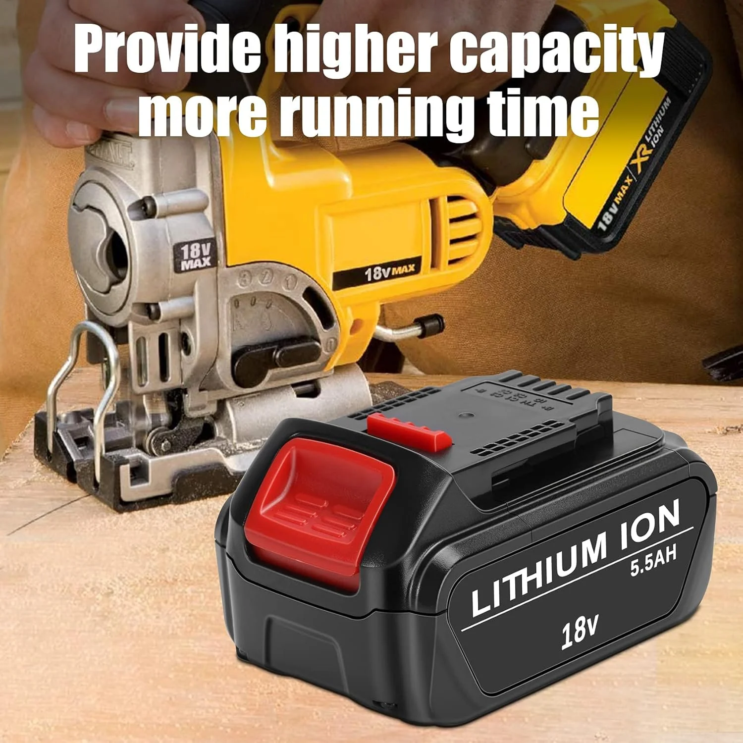باطری 5.5 آمپر 18 ولت JYJZPB برای باطری DeWalt DCB184 DCB200 MAX XR لیتیوم-یون، باطری جایگزین برای DeWalt 18V DCB180 DCB181 DCB182 DCB201 بسته 2 عددی باطری 18 ولت باطری 5.5 آمپر 18 ولت JYJZPB برای باطری DeWalt DCB184 DCB200 MAX XR لیتیوم-یون، باطری جایگزین برای DeWalt 18V DCB180 DCB181 DCB182 DCB201 بسته 2 عددی باطری 18 ولت