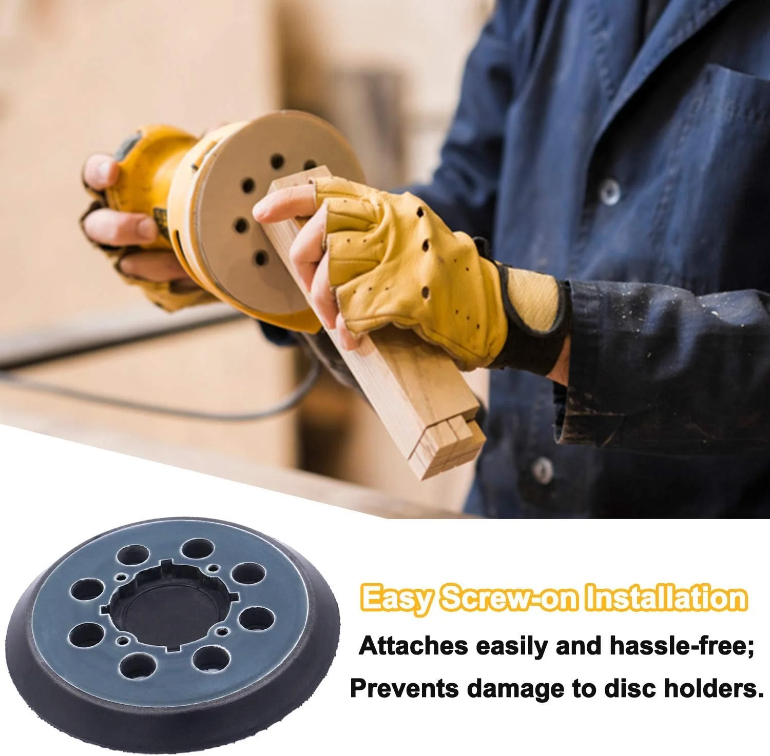 پد جایگزین سنباده لرزان 5 اینچی H2solution، قطعات سازگار با DeWalt DWE6421, DWE6423 پد جایگزین سنباده لرزان 5 اینچی H2solution، قطعات سازگار با DeWalt DWE6421, DWE6423