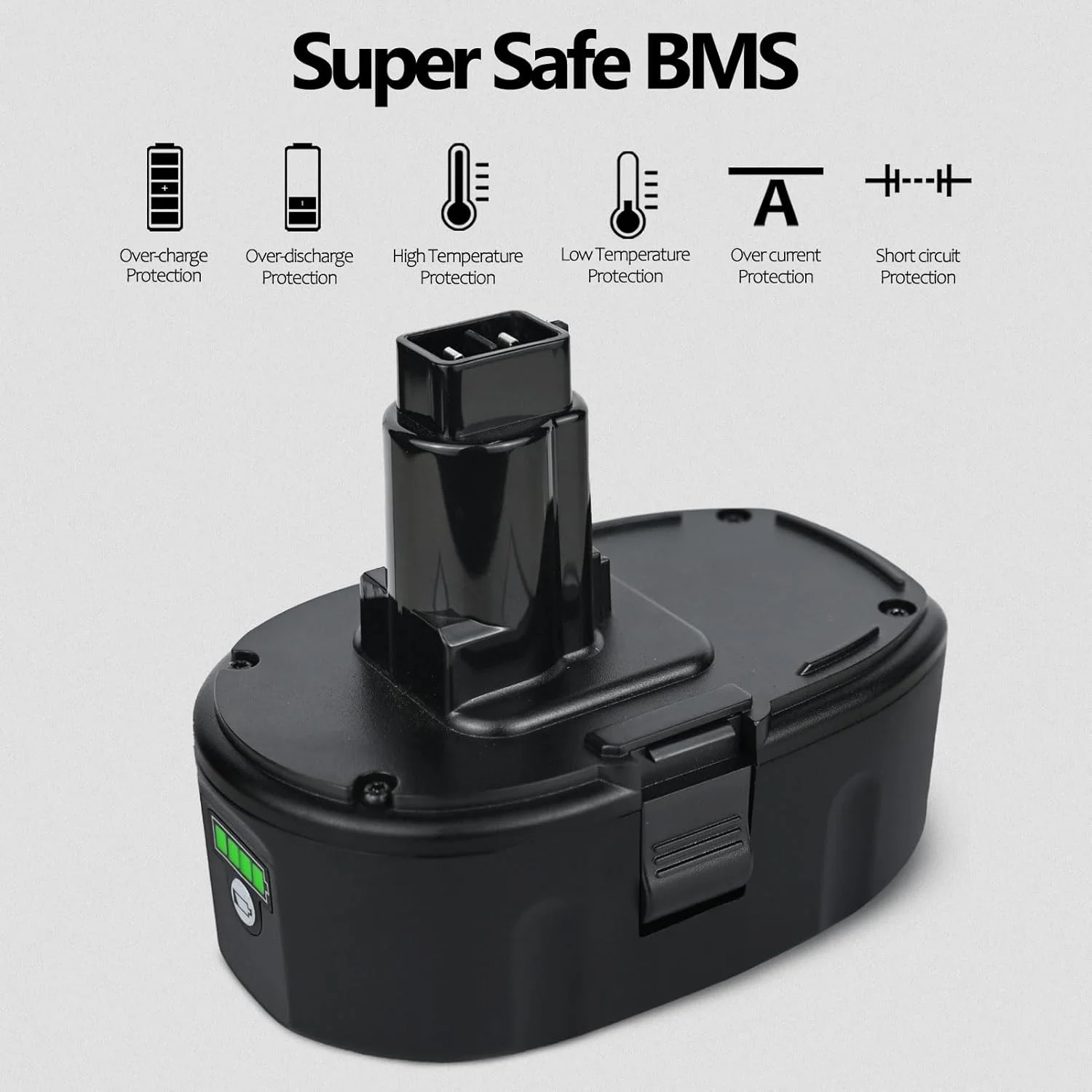 بسته 2 عددی باتری لیتیومی 6.0 آمپر ساعتی 18 ولت Qwenoer جایگزین باتری 18 ولت Dewalt سازگار با باتری های 18 ولت Dewalt DC9096 DC9098 DC9099 DW9095 DW9096 DW9098 DE9039 (غیر قابل استفاده برای DC9180) بسته 2 عددی باتری لیتیومی 6.0 آمپر ساعتی 18 ولت Qwenoer جایگزین باتری 18 ولت Dewalt سازگار با باتری های 18 ولت Dewalt DC9096 DC9098 DC9099 DW9095 DW9096 DW9098 DE9039 (غیر قابل استفاده برای DC9180)