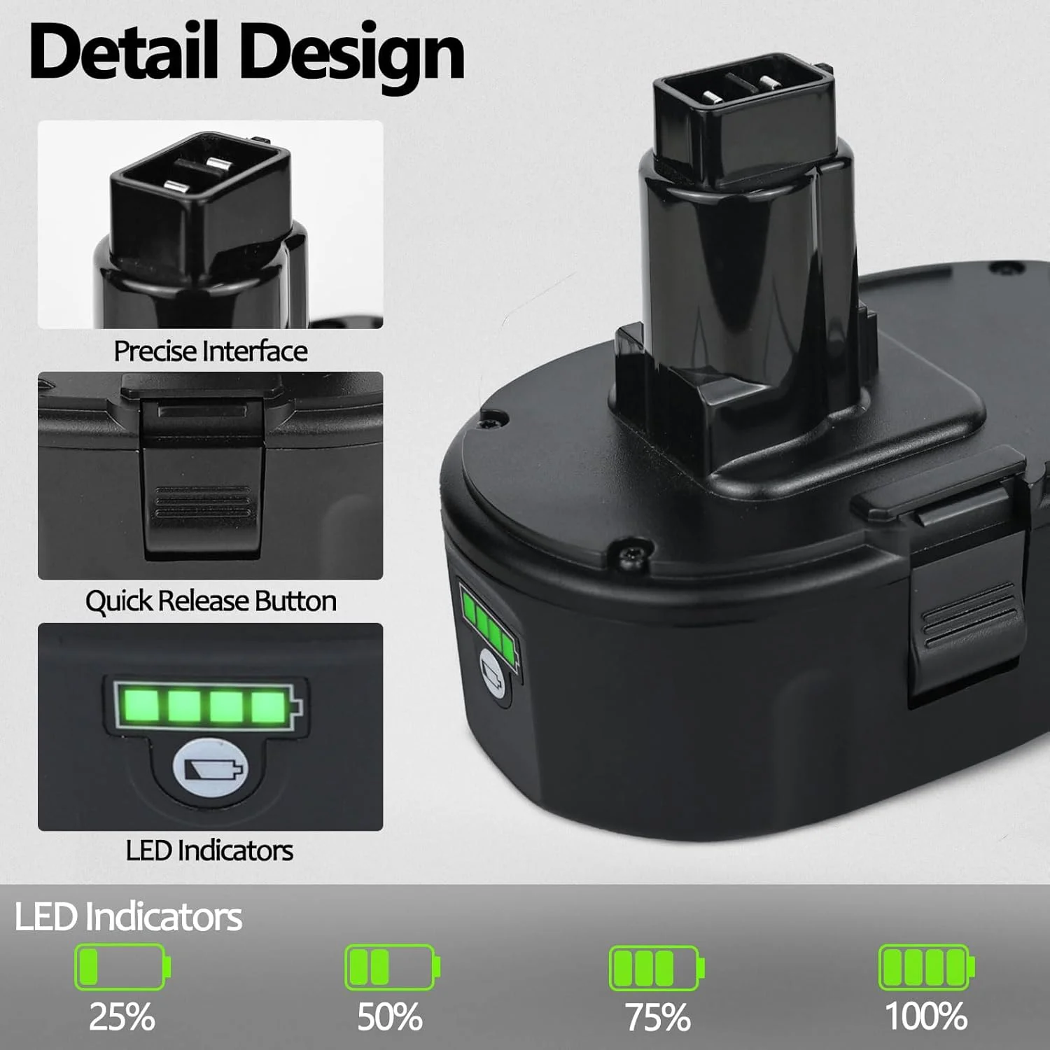 بسته 2 عددی باتری لیتیومی 6.0 آمپر ساعتی 18 ولت Qwenoer جایگزین باتری 18 ولت Dewalt سازگار با باتری های 18 ولت Dewalt DC9096 DC9098 DC9099 DW9095 DW9096 DW9098 DE9039 (غیر قابل استفاده برای DC9180) بسته 2 عددی باتری لیتیومی 6.0 آمپر ساعتی 18 ولت Qwenoer جایگزین باتری 18 ولت Dewalt سازگار با باتری های 18 ولت Dewalt DC9096 DC9098 DC9099 DW9095 DW9096 DW9098 DE9039 (غیر قابل استفاده برای DC9180)