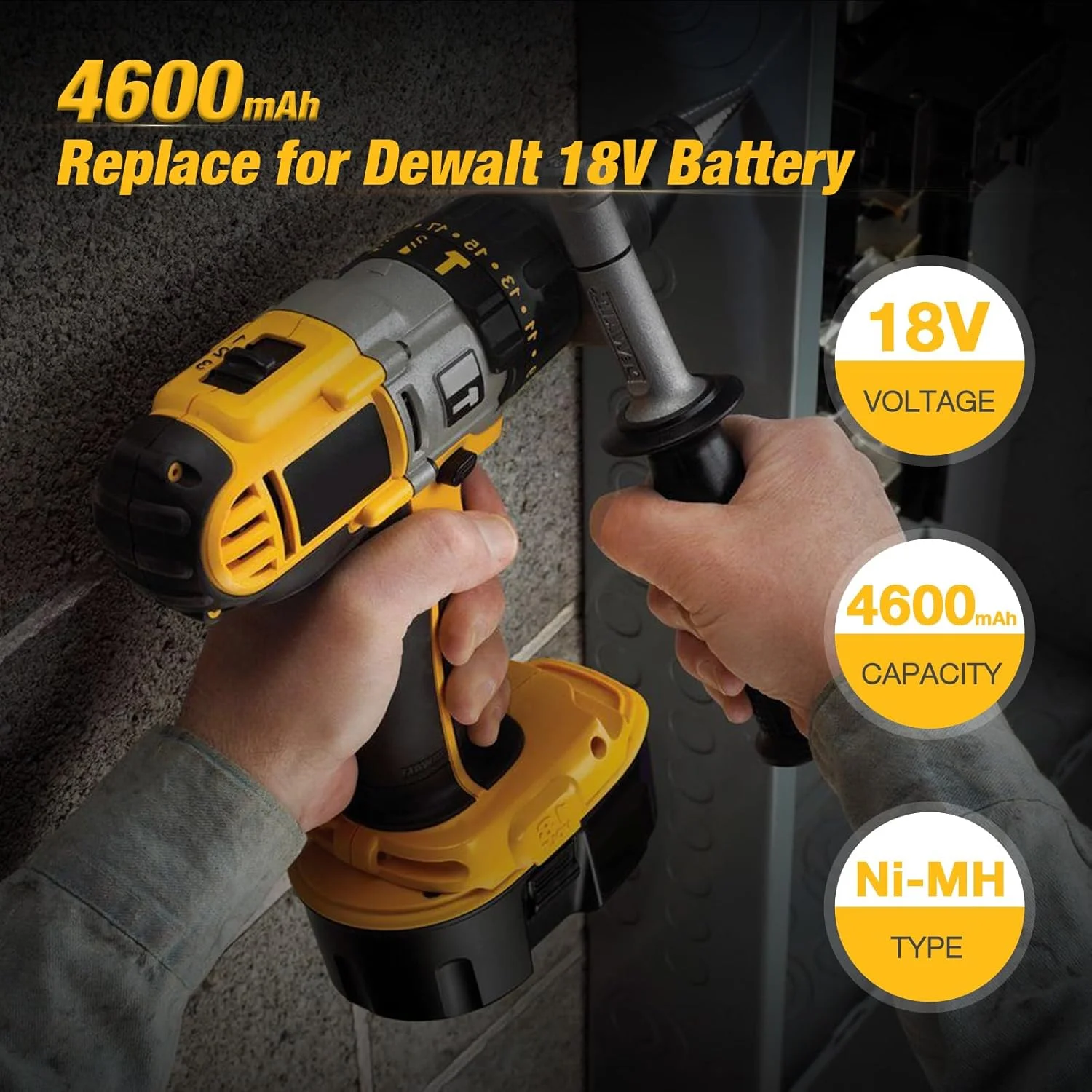 باتری 4.6 آمپر ساعت 18 ولت DC9096 - سازگار با باتری 18 ولت Dewalt مدل های DC9098 DC9099 DW9095 DW9096 DW9098 DE9038 و ابزار برقی شارژی Dewalt باتری 4.6 آمپر ساعت 18 ولت DC9096 - سازگار با باتری 18 ولت Dewalt مدل های DC9098 DC9099 DW9095 DW9096 DW9098 DE9038 و ابزار برقی شارژی Dewalt