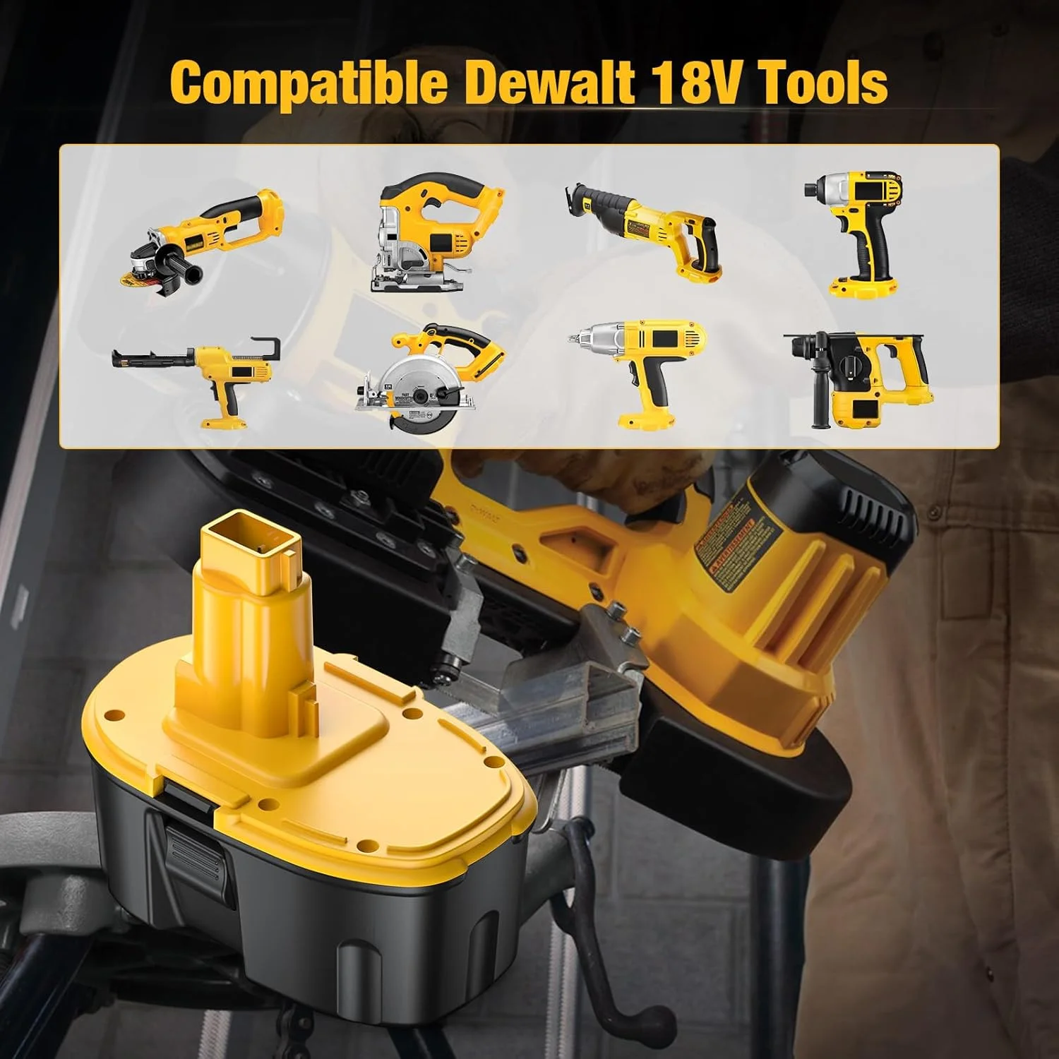 باتری 4.6 آمپر ساعت 18 ولت DC9096 - سازگار با باتری 18 ولت Dewalt مدل های DC9098 DC9099 DW9095 DW9096 DW9098 DE9038 و ابزار برقی شارژی Dewalt باتری 4.6 آمپر ساعت 18 ولت DC9096 - سازگار با باتری 18 ولت Dewalt مدل های DC9098 DC9099 DW9095 DW9096 DW9098 DE9038 و ابزار برقی شارژی Dewalt