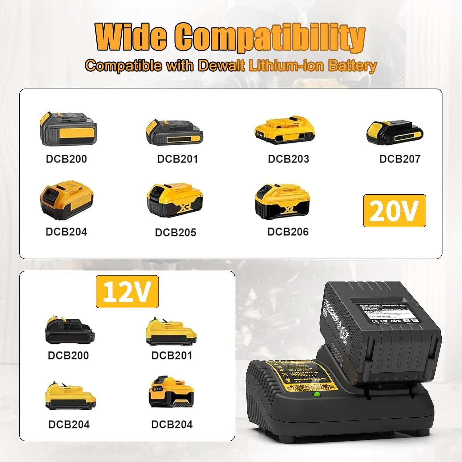 شارژر سریع Powilling DCB118 جایگزین برای باتریهای لیتیومی 12V-20V MAX Dewalt، سازگار با DCB115، DCB107، DCB105، DCB102 شارژر سریع Powilling DCB118 جایگزین برای باتریهای لیتیومی 12V-20V MAX Dewalt، سازگار با DCB115، DCB107، DCB105، DCB102