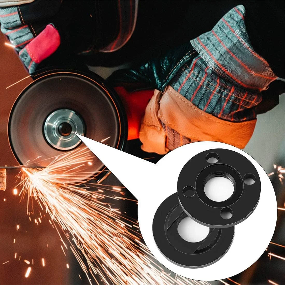 آچار فرانسه سنگ فرز REVHQ، 5 عددی، با کیت مهره قفلی داخلی و خارجی فلزی برای Dewalt Milwaukee 193465-4 Bosch Black Decker Ryobi Makita 5 اینچ 5/8-11، ابزار سنگ زنی برای ماشین های سنگ زنی آچار فرانسه سنگ فرز REVHQ، 5 عددی، با کیت مهره قفلی داخلی و خارجی فلزی برای Dewalt Milwaukee 193465-4 Bosch Black Decker Ryobi Makita 5 اینچ 5/8-11، ابزار سنگ زنی برای ماشین های سنگ زنی