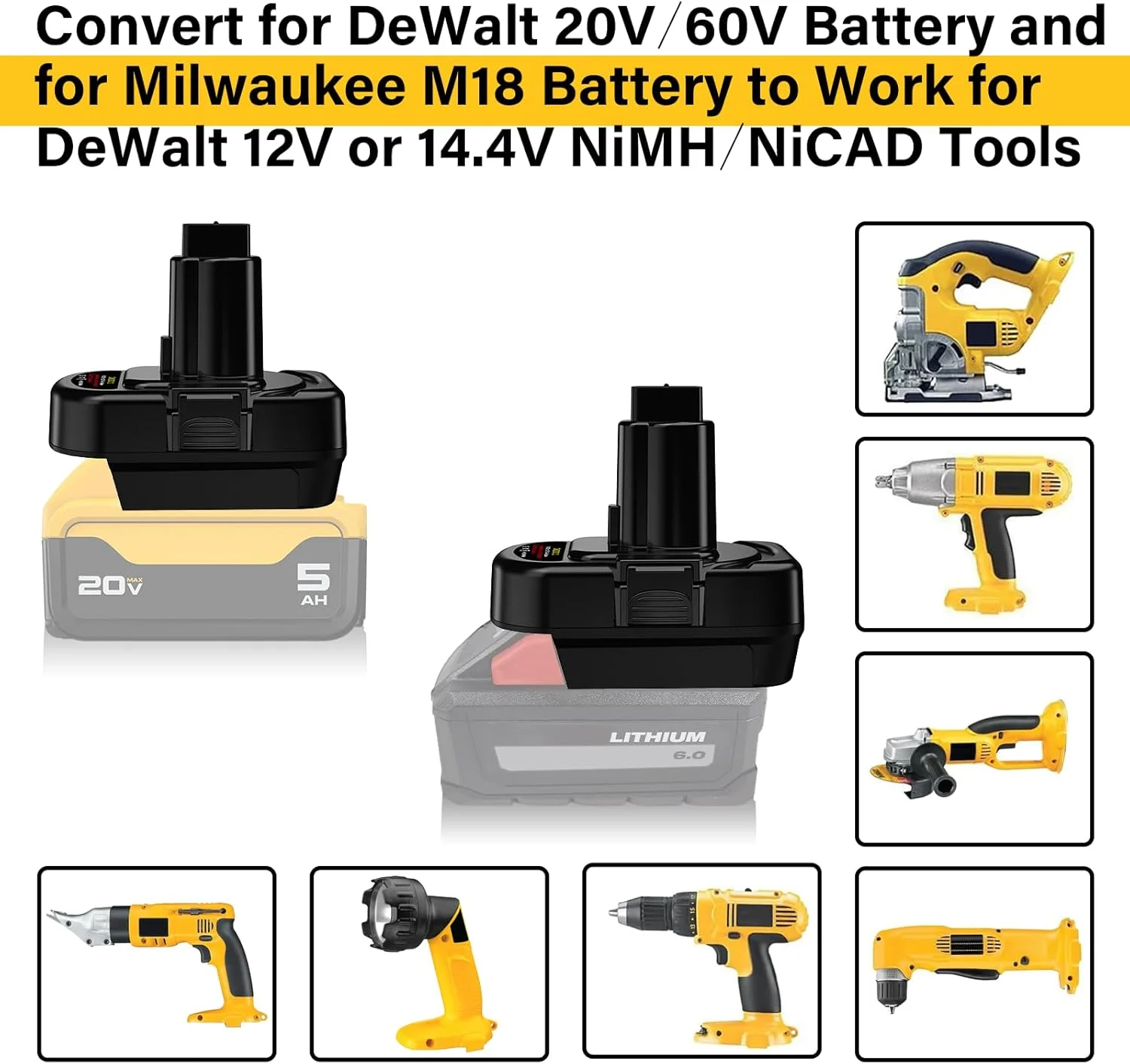 آداپتور EID برای ابزارهای دیوالت 12 ولت 14.4 ولت NI-Cd NI-Mh، برای دیوالت 20 ولت 60 ولت و برای تبدیل باتری لیتیوم-یون 18 ولت M18 میلواکی به باتری های 12 ولت 14.4 ولت NI-Cd NI-Mh DC9091 دیوالت، منبع تغذیه برای باتری NI-CD آداپتور EID برای ابزارهای دیوالت 12 ولت 14.4 ولت NI-Cd NI-Mh، برای دیوالت 20 ولت 60 ولت و برای تبدیل باتری لیتیوم-یون 18 ولت M18 میلواکی به باتری های 12 ولت 14.4 ولت NI-Cd NI-Mh DC9091 دیوالت، منبع تغذیه برای باتری NI-CD