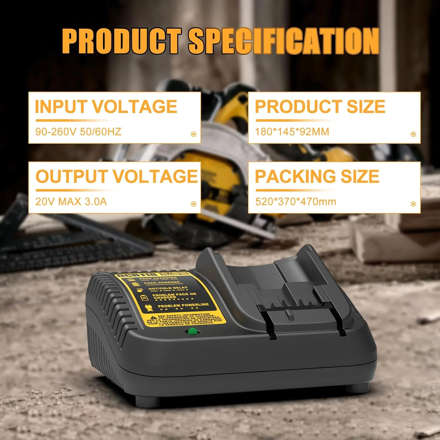 شارژر سریع Powilling DCB118 جایگزین برای باتریهای لیتیومی 12V-20V MAX Dewalt، سازگار با DCB115، DCB107، DCB105، DCB102 شارژر سریع Powilling DCB118 جایگزین برای باتریهای لیتیومی 12V-20V MAX Dewalt، سازگار با DCB115، DCB107، DCB105، DCB102